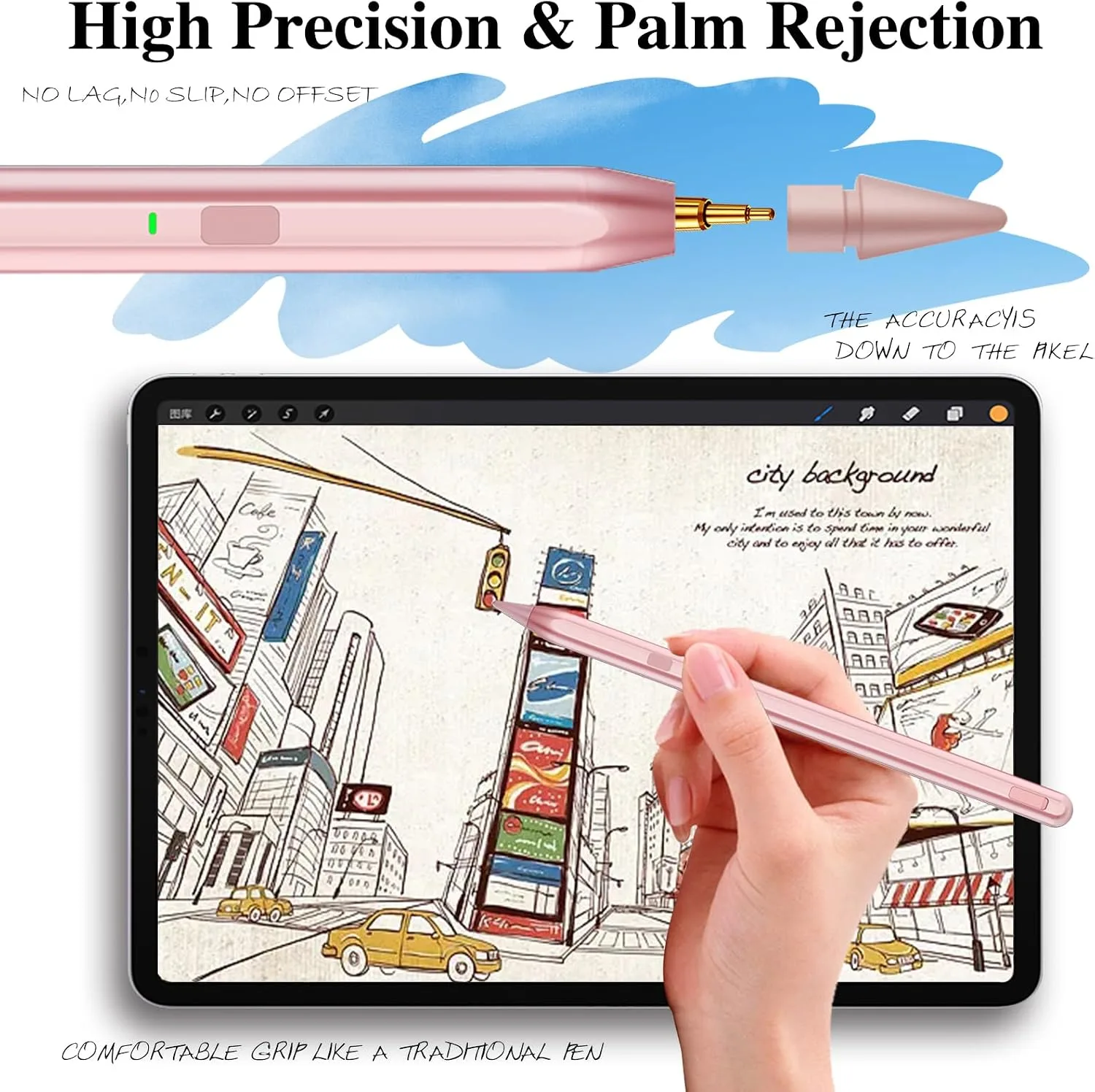 Stylus Pen for iPad 11th&10th Generation,Milikilo Pen with Pencil Holder,Palm Rejection,for Air11&13"(M2/M3), Pad Pro 11"&13"(M4),iPad 6-11th,iPad Pro 11"/12.9 ", iPad Air 3/4/5,Mini 5/6