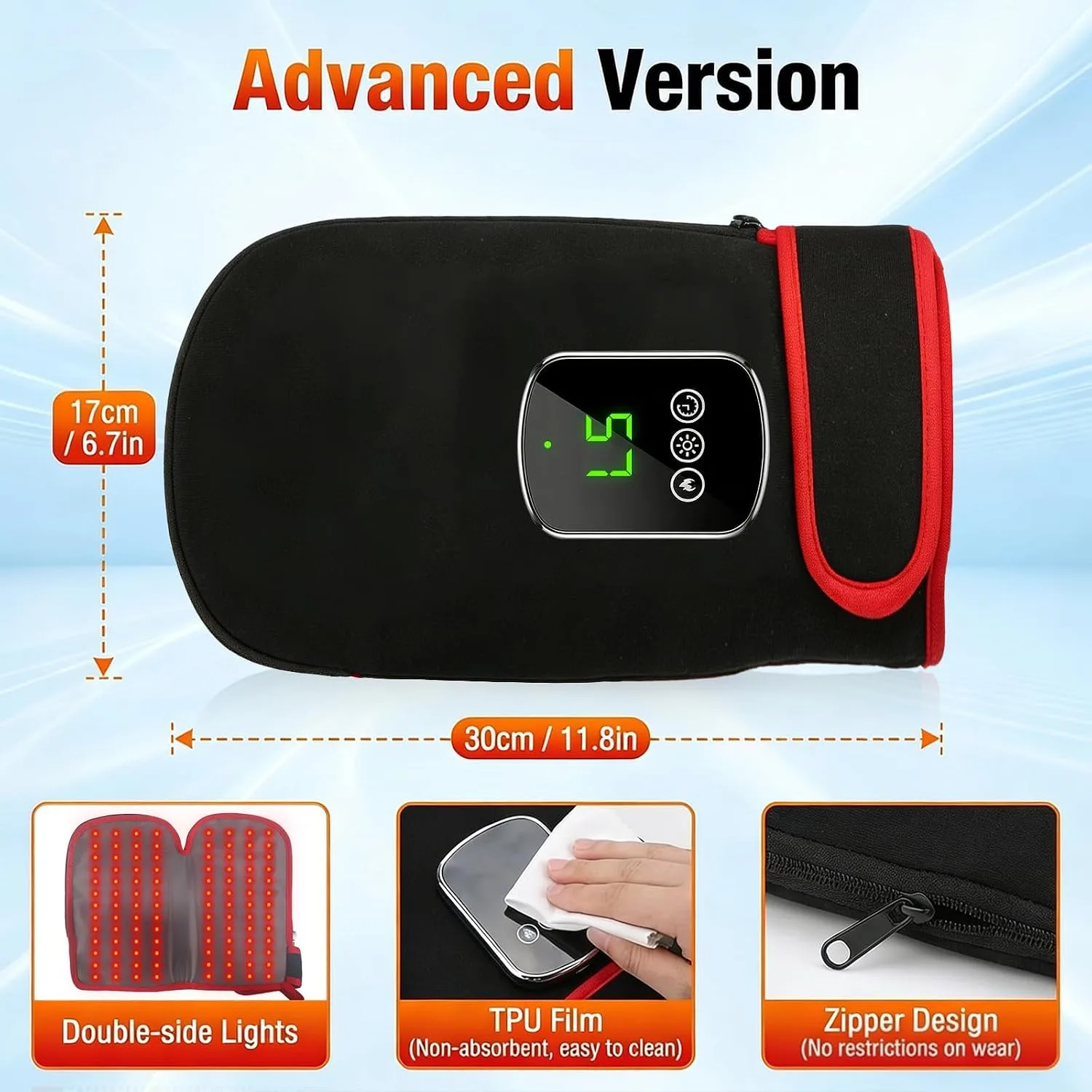 Red Light Therapy Glove for Hand Finger Wrist Pain Relief, Black