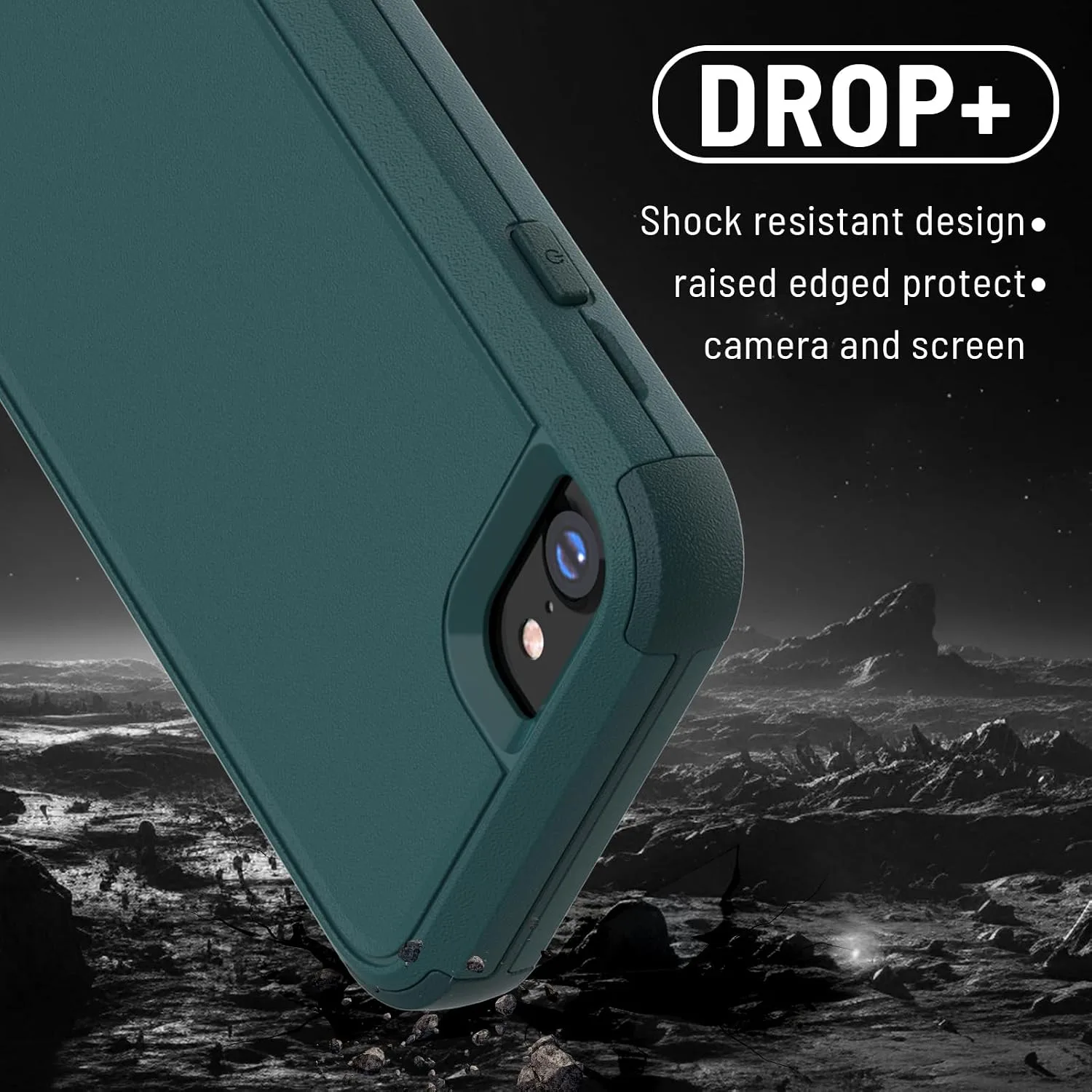 X-belmox Heavy Duty Phone Case for iPhone SE 2022 (3rd Gen), Dark Green