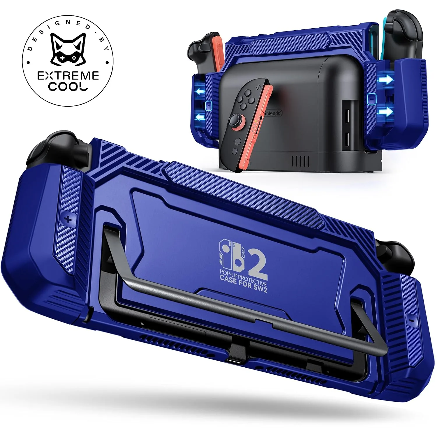 Funda protectora Ninabxy para Nintendo Switch 2 azul medianoche