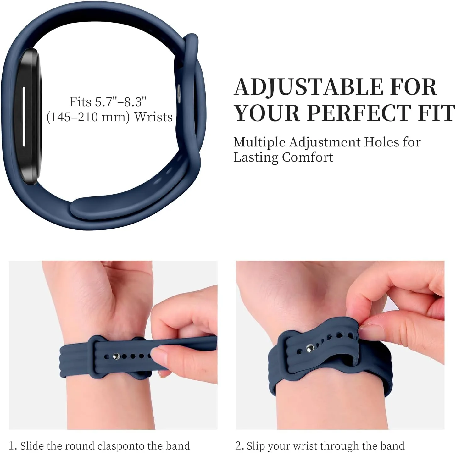 3 Pack Silicone Sport Band Compatible with Hume Band 2.0 Fitness Tracker,Soft Silicone Replacement Adjustable Sweatproof Wristband for Hume 2.0 Band, Running, Workout & Daily Wear for Women Men