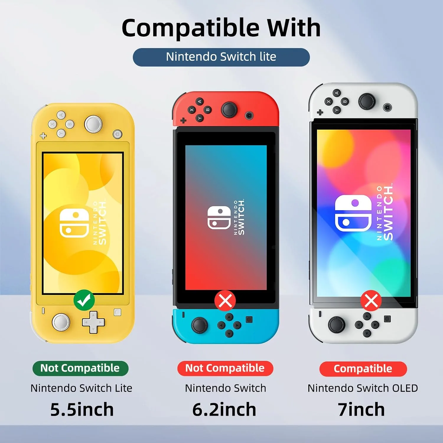 2-Pack Matte Tempered Glass Screen Protector for Switch Lite Model 2019 [5.5 Inch]，Anti Glare, Anti Scratch, Bubble Free, 9H Hardness, Easy Installation