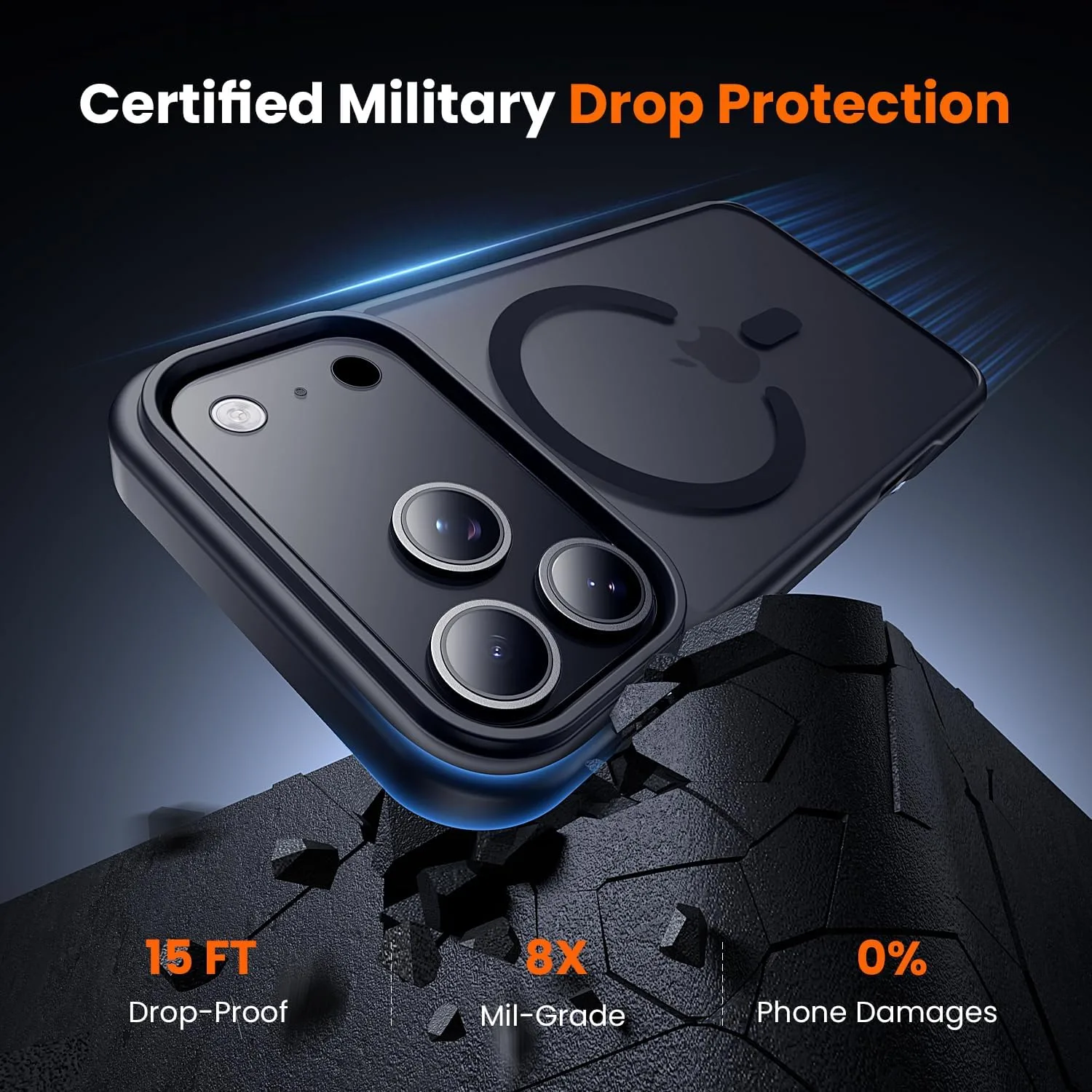 toushion 3 in 1 for iPhone 17 Pro Case Matte Black