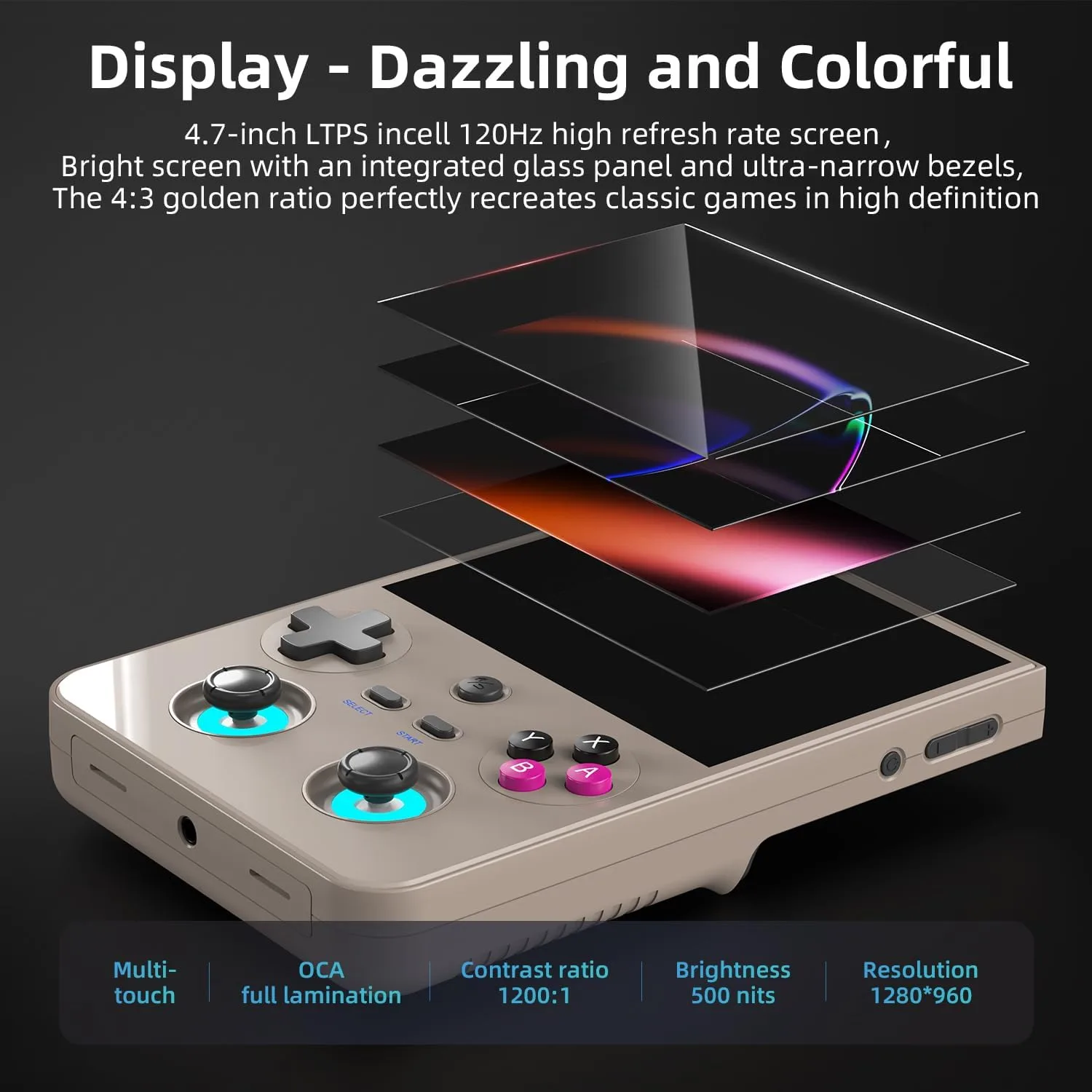 RG477V Dimensity 8300 Android14 sSystem 4.7-inch Touch Handheld Game Console WiFi/Bluetooth Hall Joystick RGB Light 5500mah