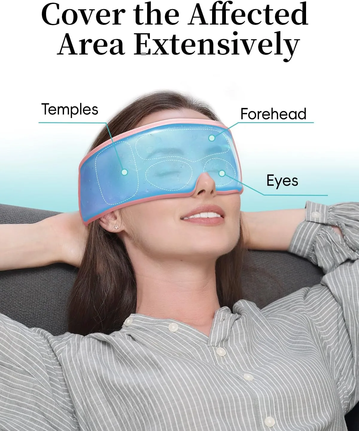 Cooling Eye Mask for Puffy Eyes, FSA Eligible HSA, Headache and Migraine Relief Gel Eye Mask, for Headache, Puffiness, Eye Strain, Reusable Face Ice Pack for Post-Surgery Care, Light Pink