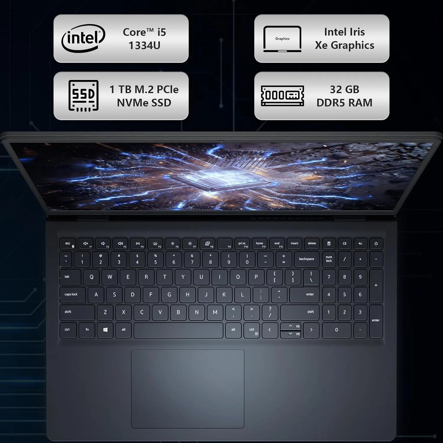Dell 15.6 Touchscreen Laptop, Intel i5-1334U, 32GB DDR5 1TB SSD