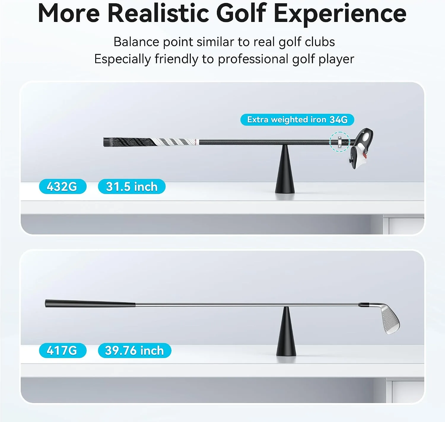 AMVR GA1 31.5 Inch VR Haptic Feedback Golf Club Attachment for Q3/Q3S