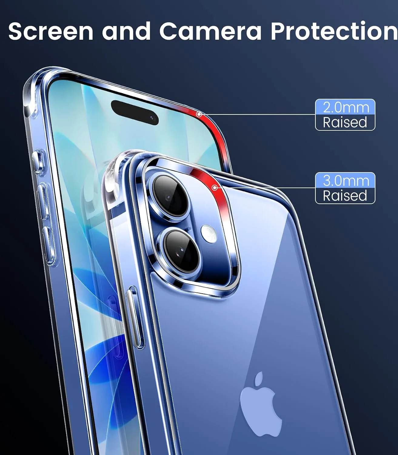 Mkeke Compatible with iPhone 17 Case Clear [Not-Yellowing] [Military-Grade Drop Protection] Shockproof Protective Phone Bumper 6.3 inch