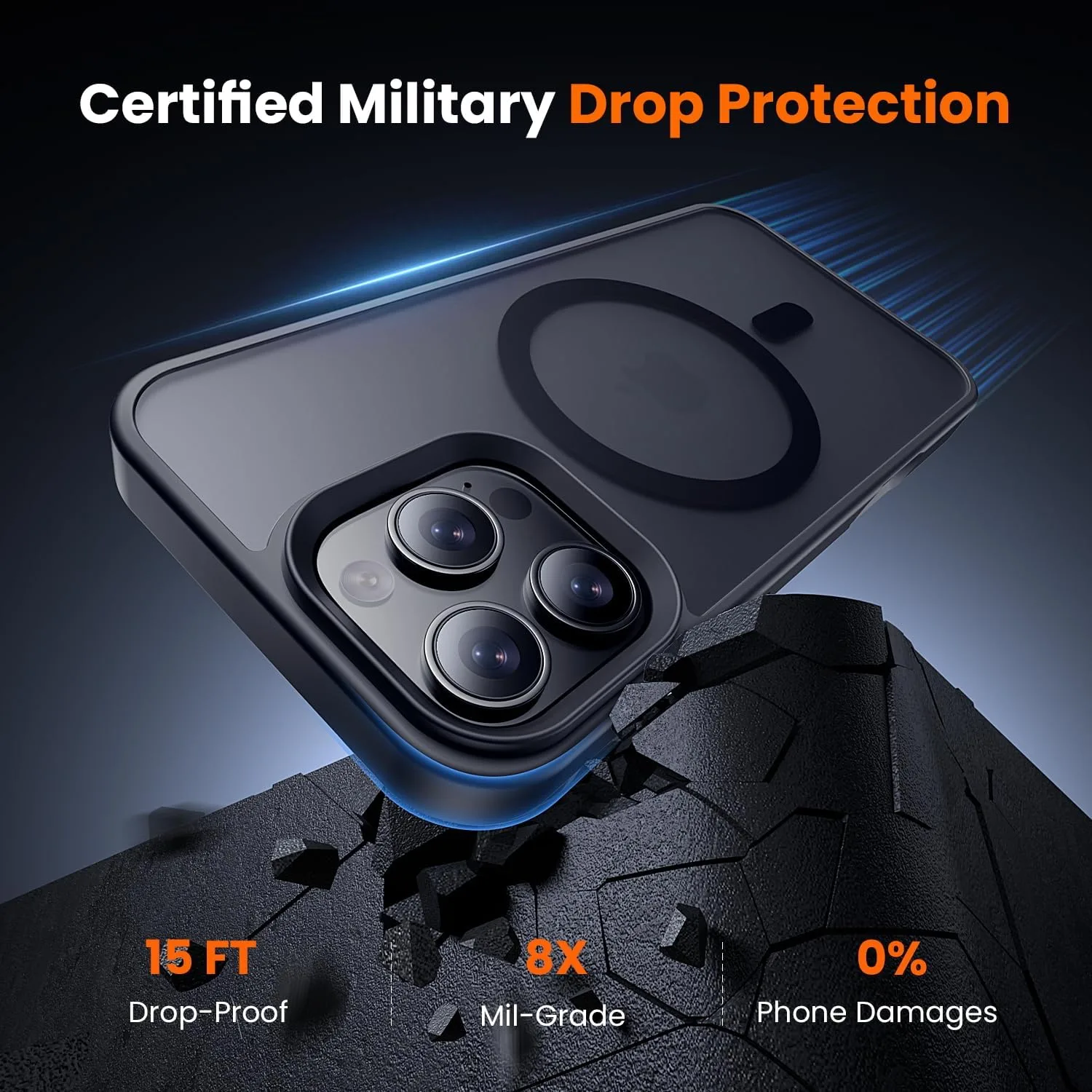 toushion 3 in 1 for iPhone 16 Pro Case Matte Black