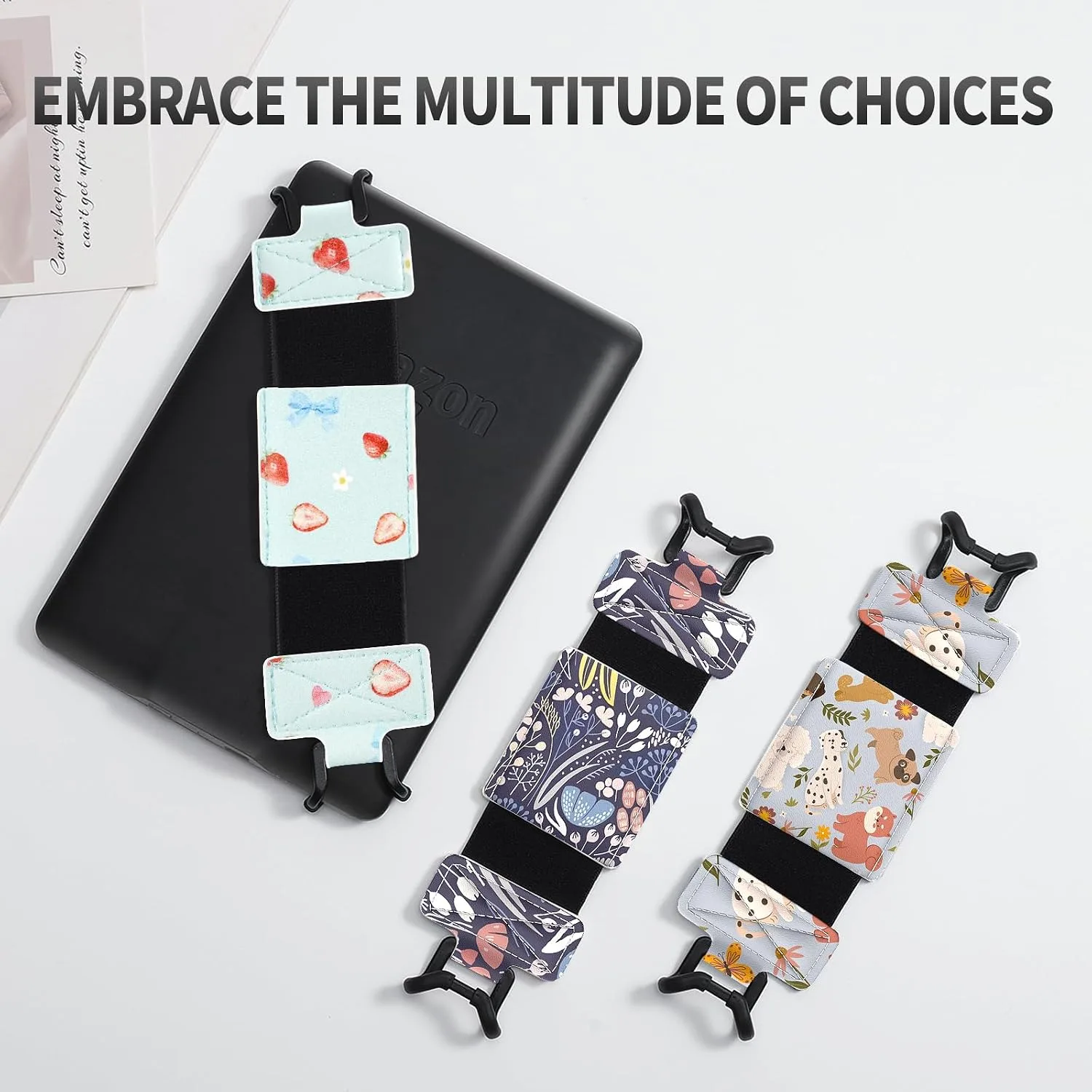 MoKo Soft Hand Strap for 6-8" Kindle eReaders Fire Tablet, Strawberry Bow