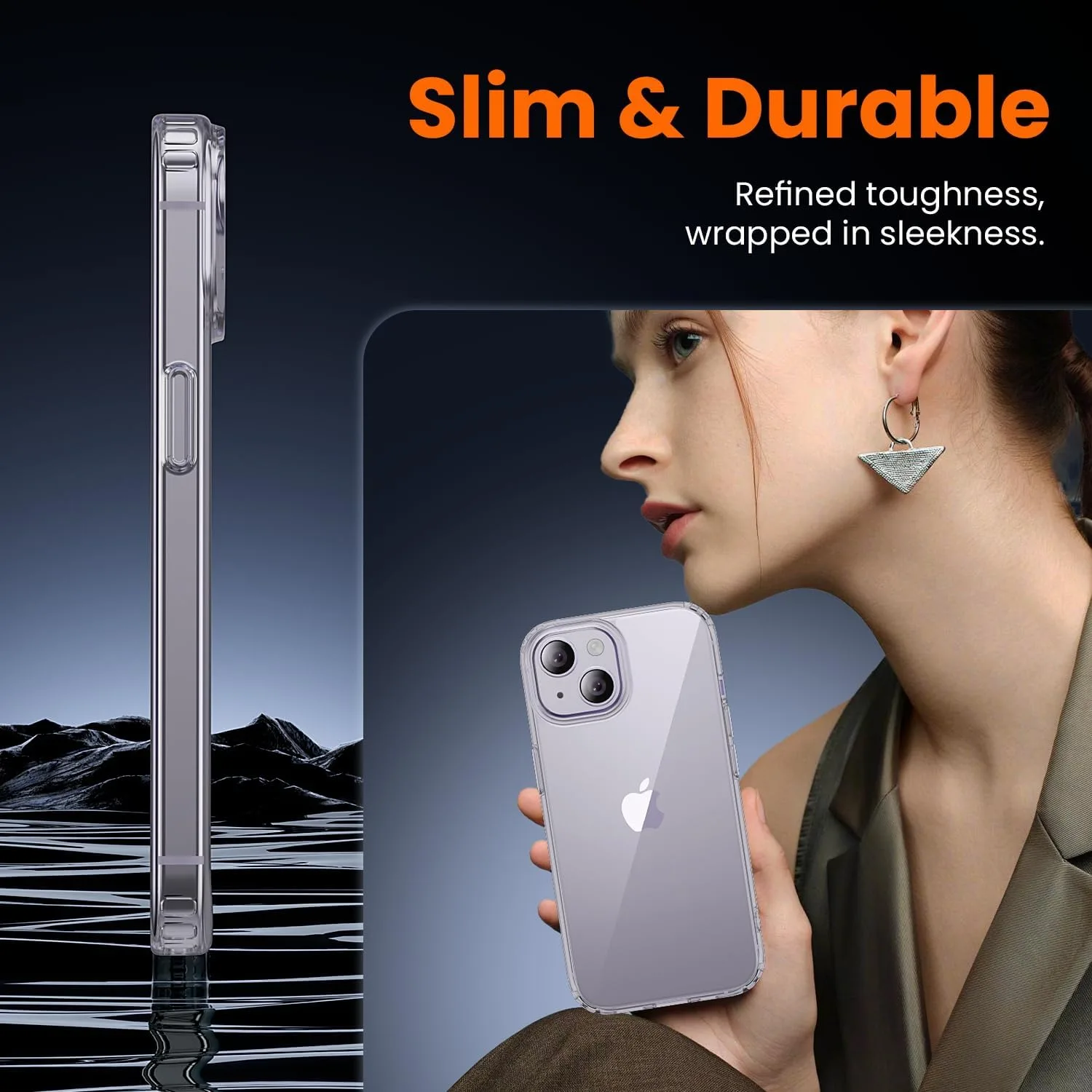 toushion 3 in 1 for iPhone 14 Case Transparent