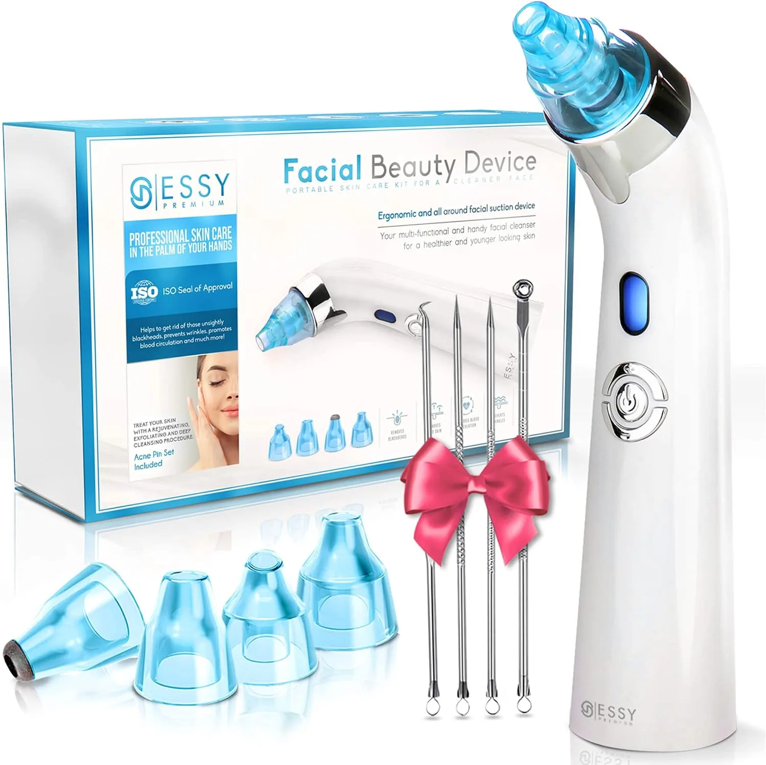 Essy Blackhead Remover Facial Cleanser Machine for Pimple Suction (Blue)