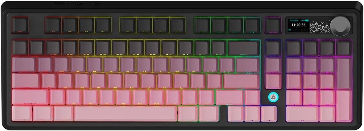 Teclado Gamer Mecánico Nacodex Ajazz AK980 V2 Rosa Full Size RGB