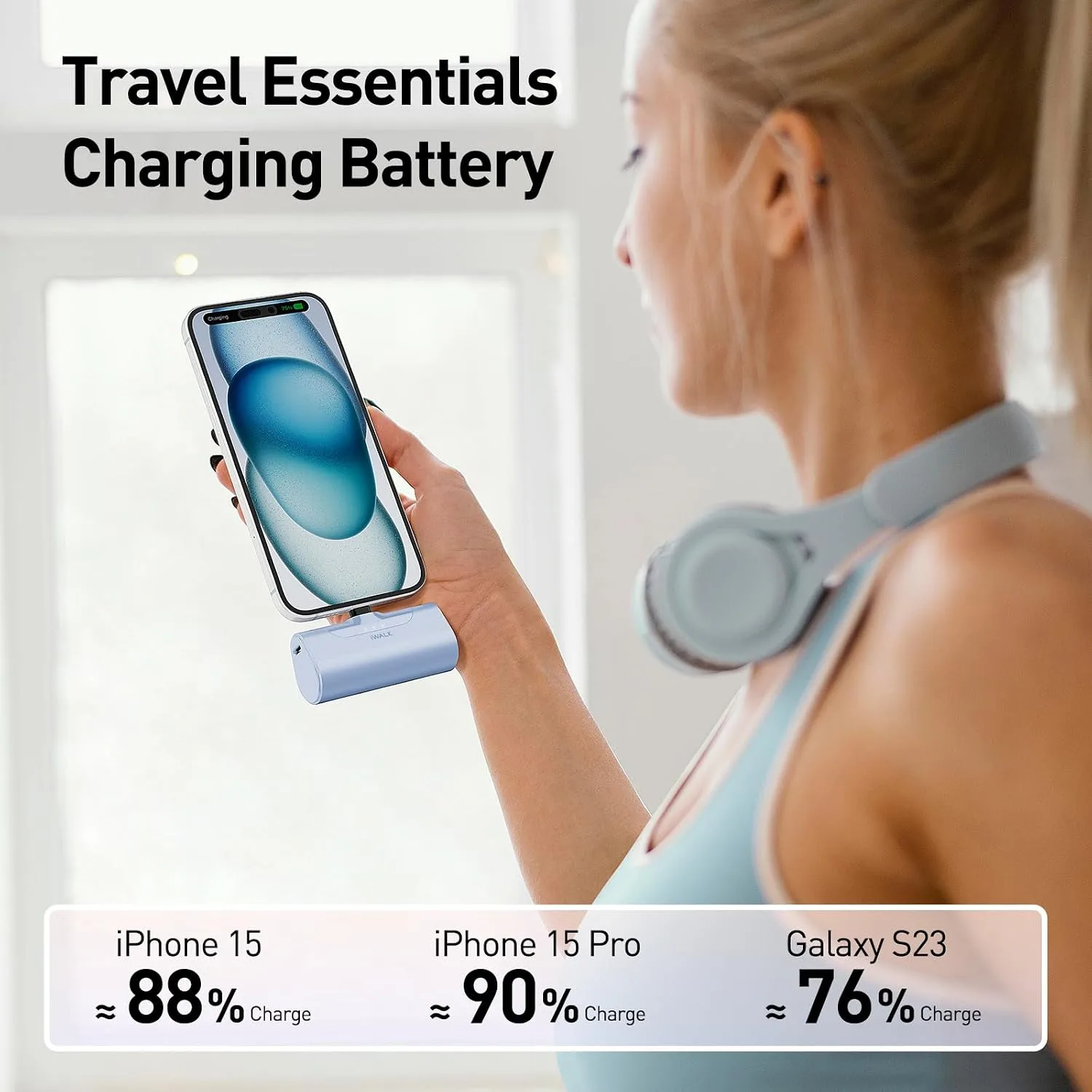 iWALK Portable Charger for iPhone 18/17/16/15 USB-C Small Power Bank 20W 4,500mAh Fast Charging Battery Pack Compatible with iPhone 15/16/17 Plus/18 Pro Max, Samsung Galaxy S25/S24/S23 Android