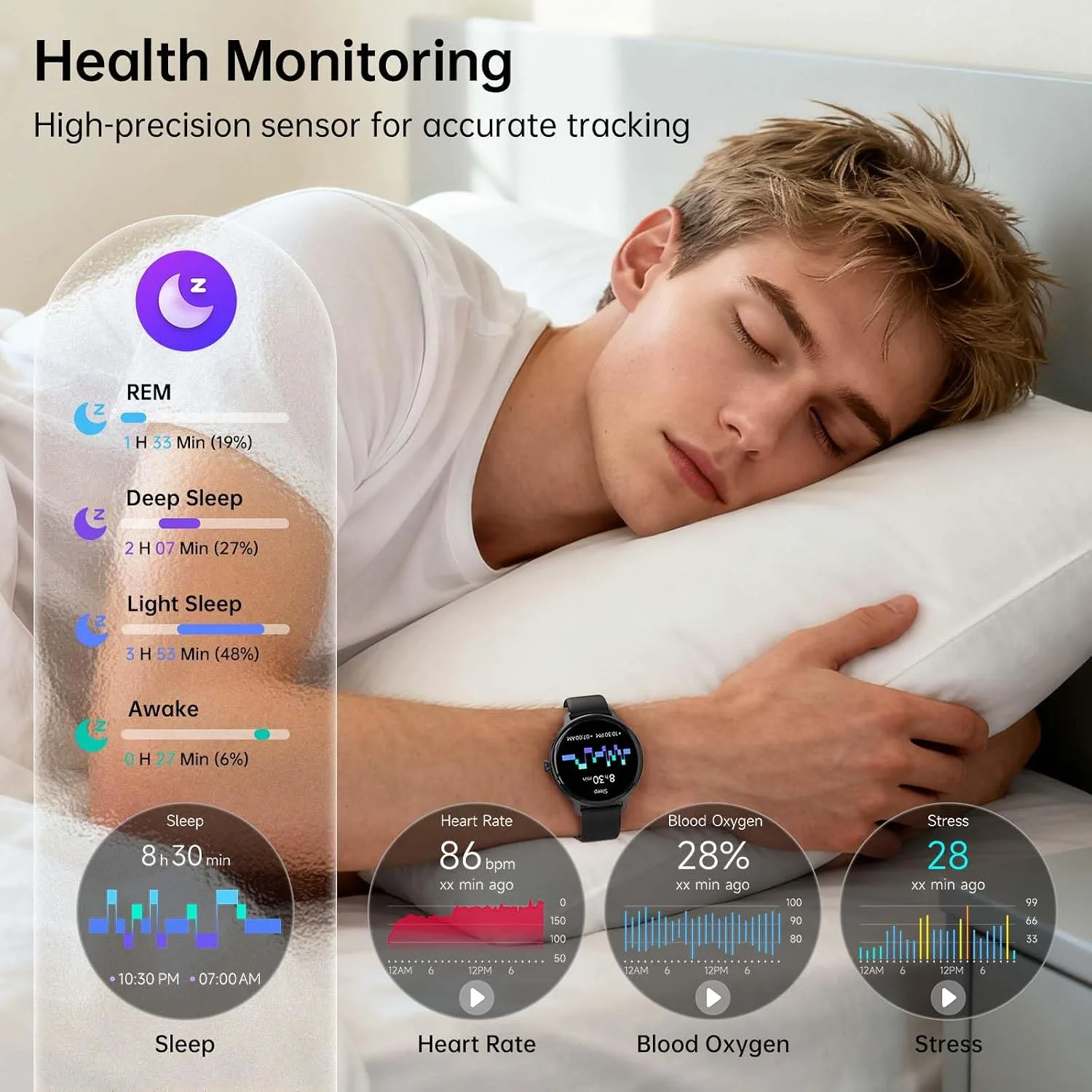 Smart Watch for Women Men, 1.27" HD AMOLED Stylish Smartwatch (Answer/Call) for iPhone/Android/Samsung, Fitness Tracker with 120+ Sport Modes, Heart Rate/Sleep/Health Monitor, IP68 Waterproof, 2 Bands