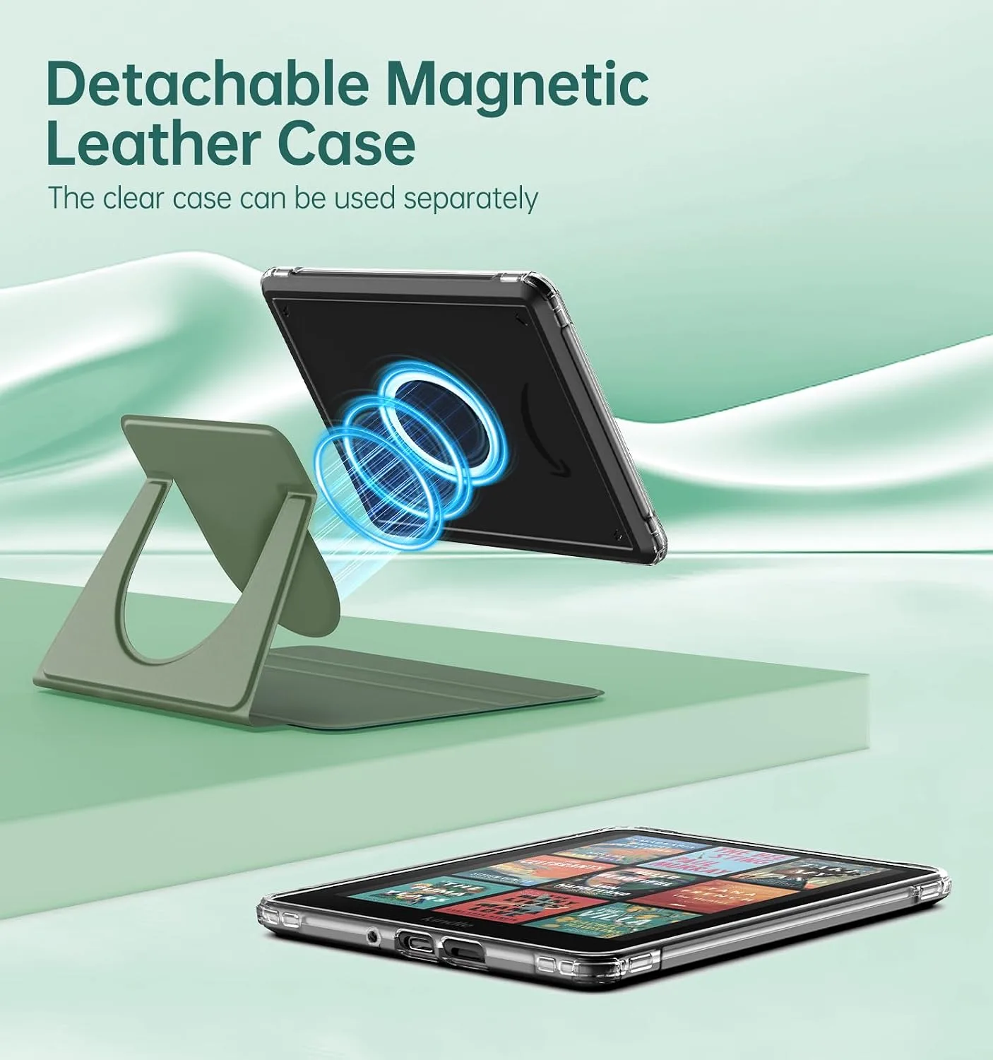 MoKo 360°Rotating Detachable Case for 7" eBook Reader, Celadon