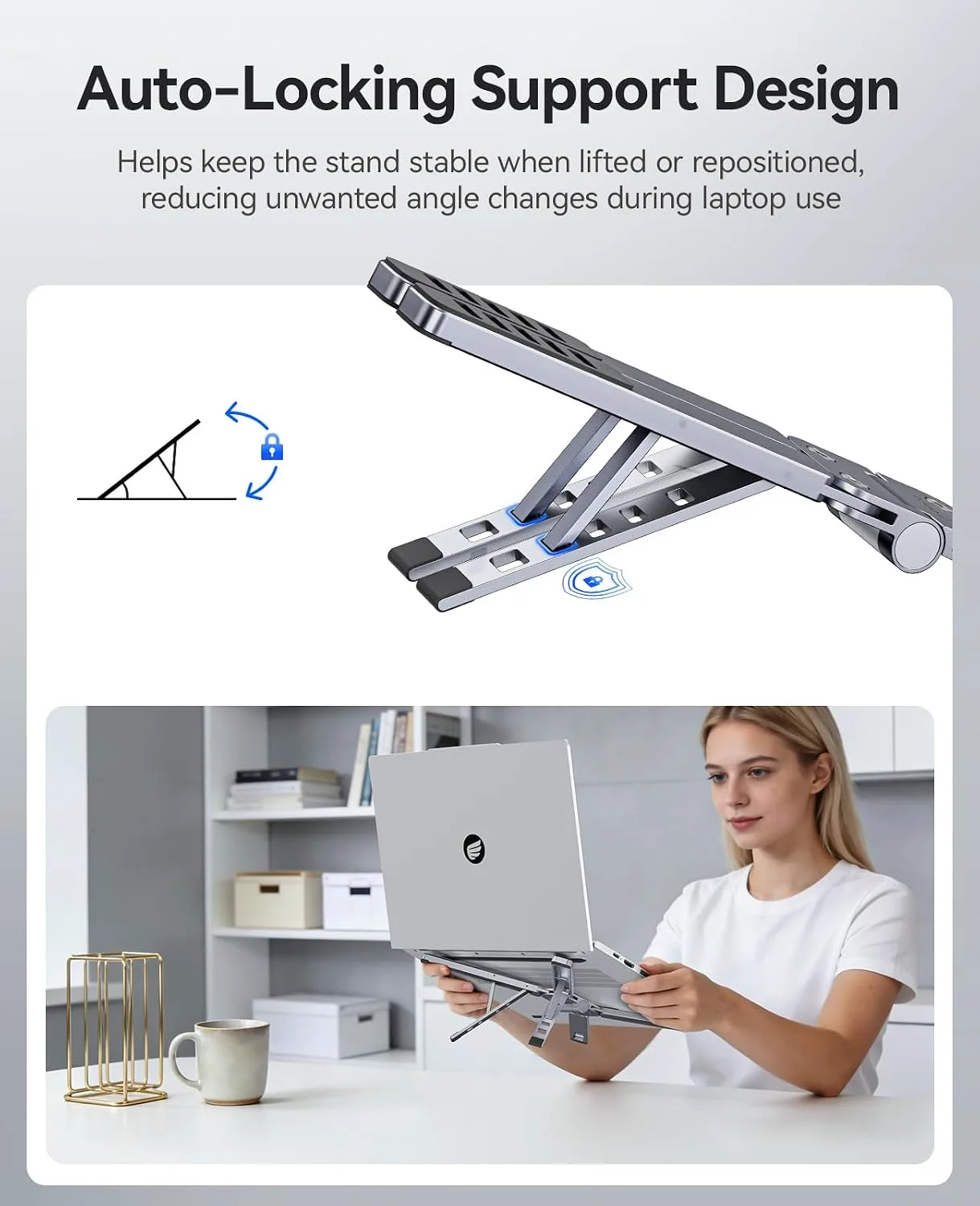ORICO Portable Laptop Stand for Travel & Desk, Foldable 3-in-1 PN1, Gray
