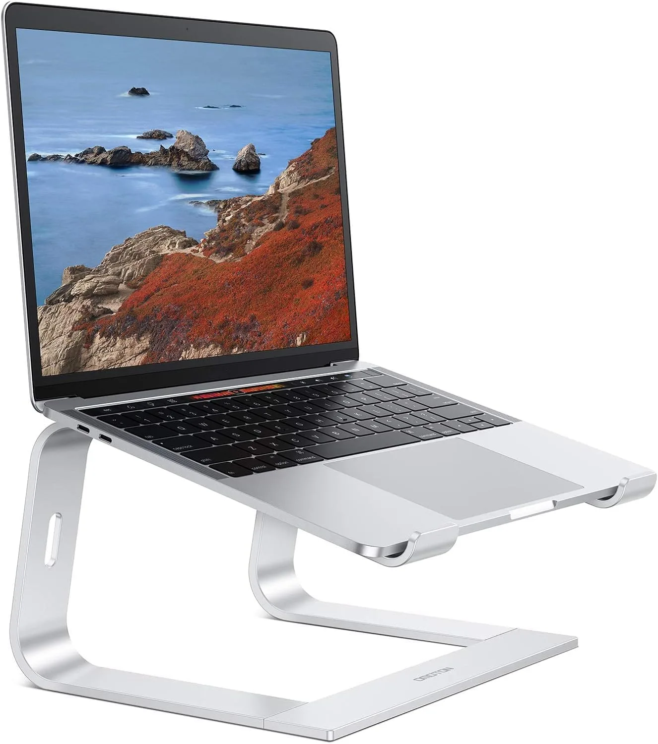 Base para laptop Omoton desmontable para MacBook Air/Pro Dell HP plateada