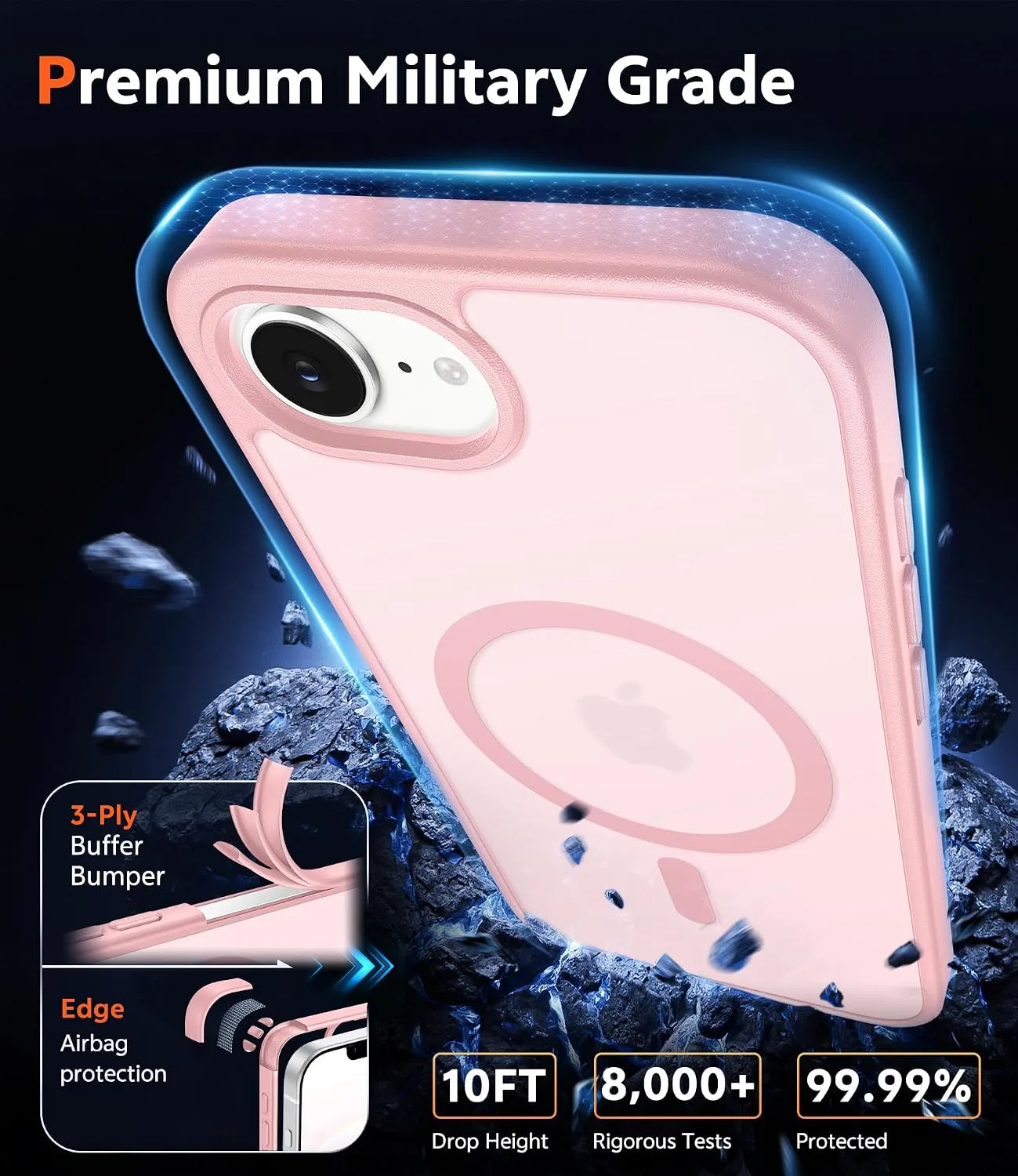 FNTCASE for iPhone 17e/16e Case Compatible with Magsafe Matte Phonecase