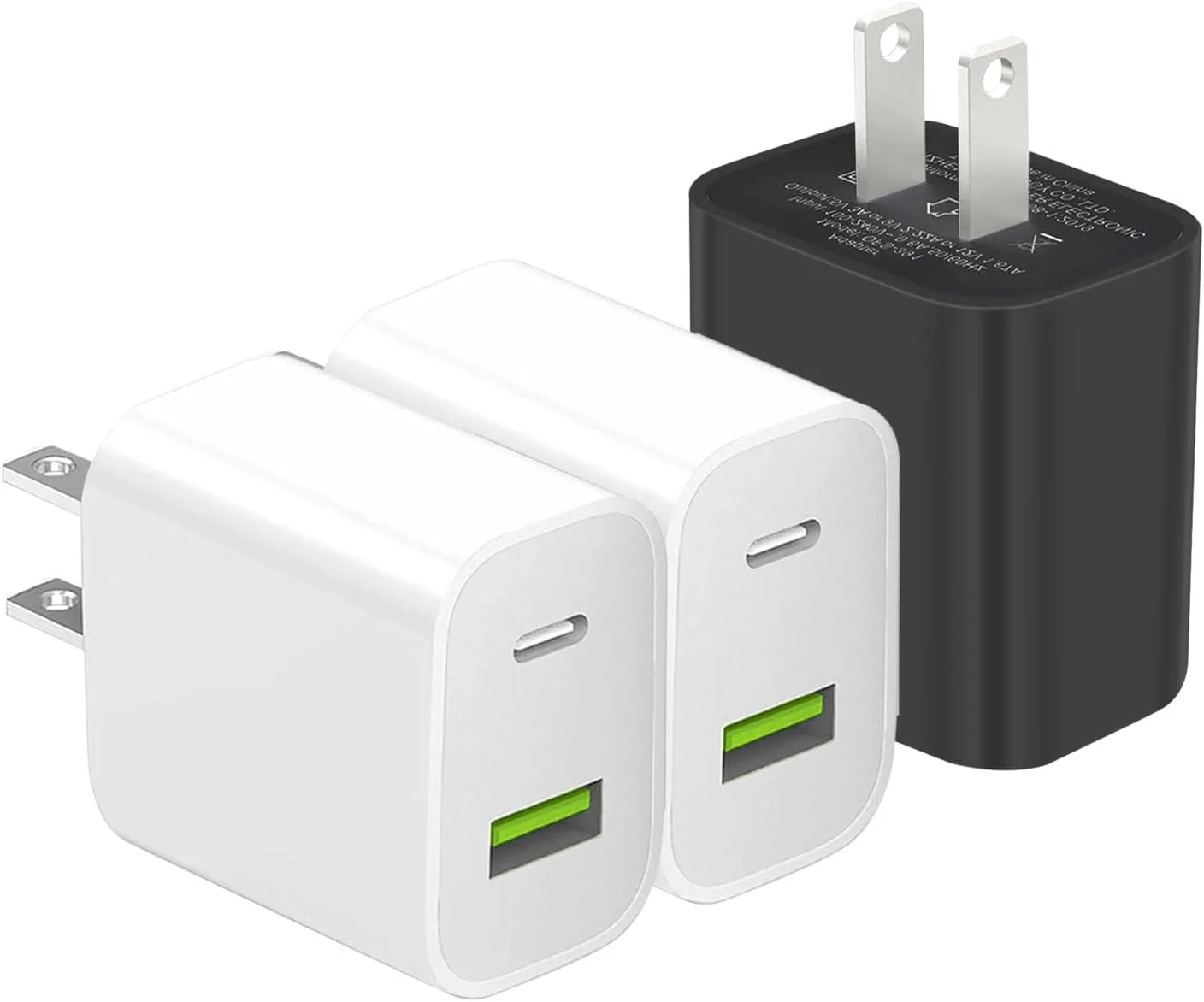 3 Pack USB C Charger Block, Dual Port Type C Wall Charger Fast Charging