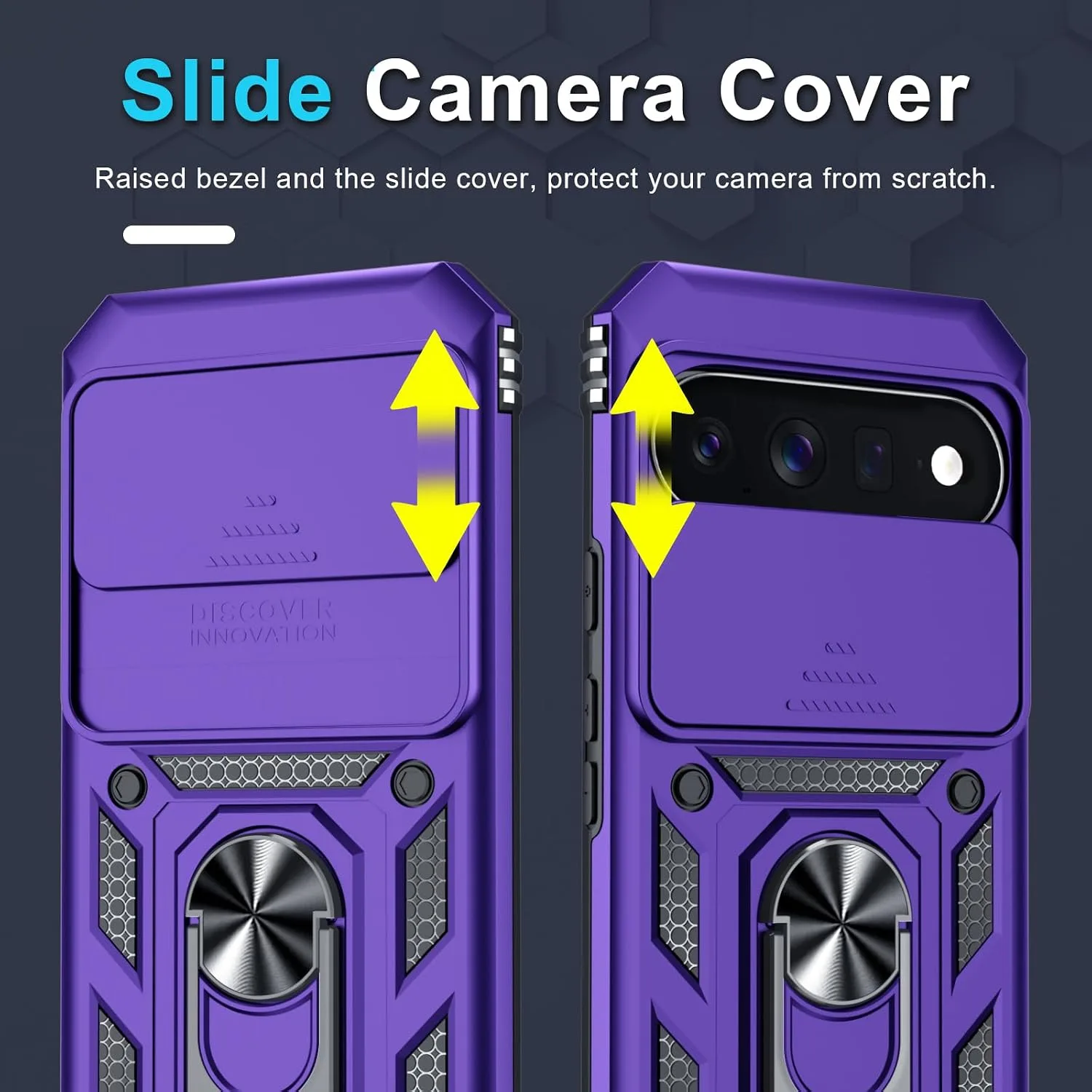 for Google Pixel 11/11 Pro Case Built in Slide Camera Cover,Purple