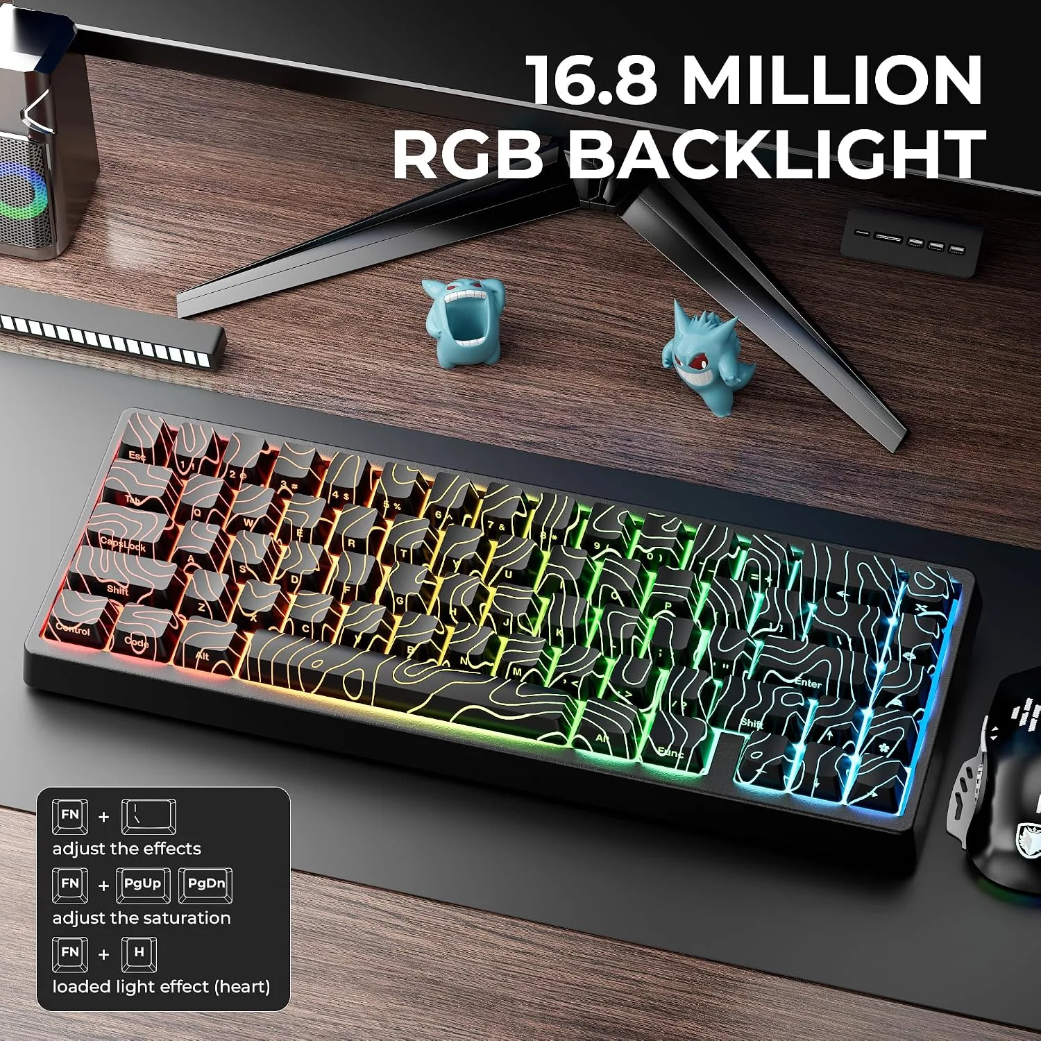 XVX M67 60% Percent Keyboard Wireless, QMK/VIA Phantom Gaming Keyboard