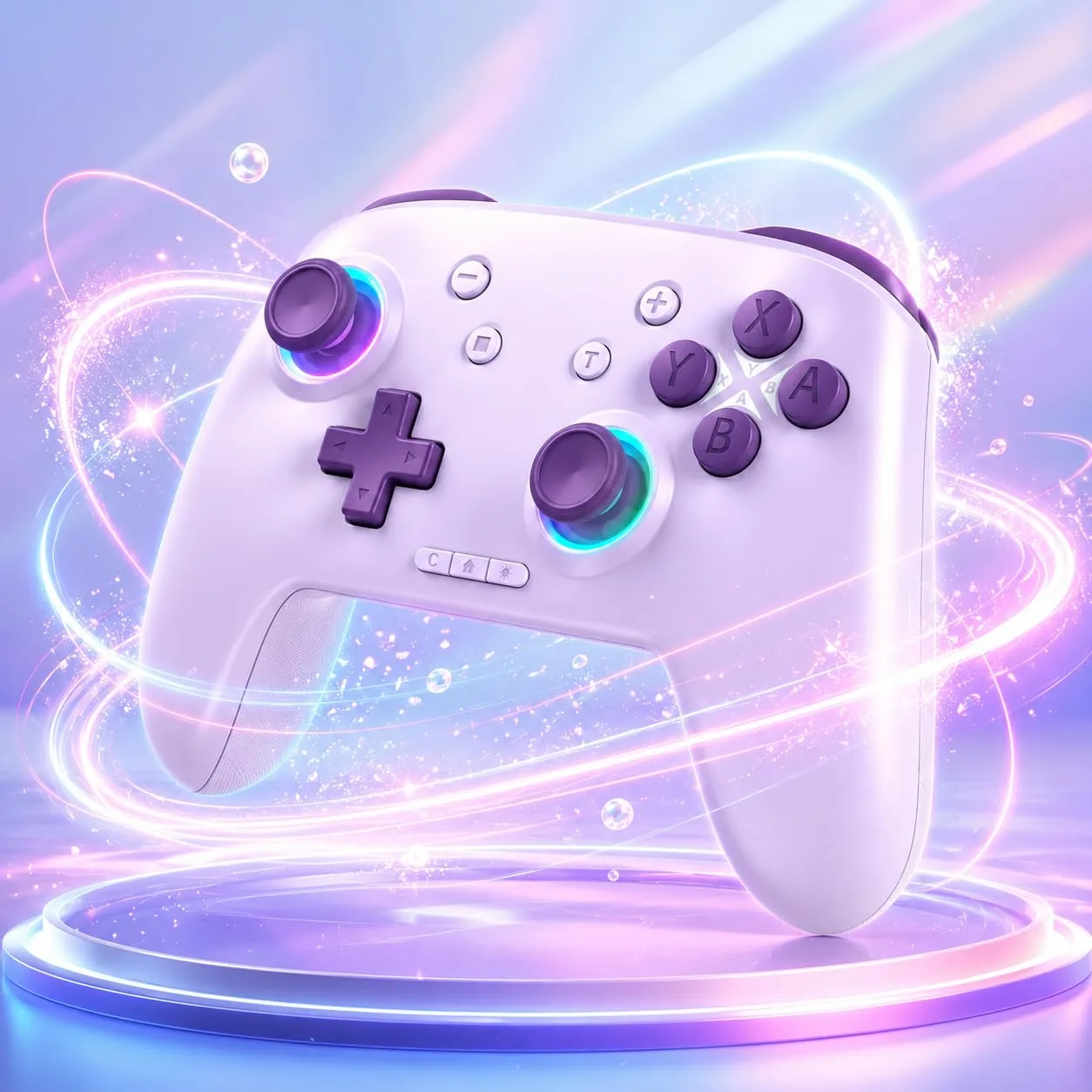 Switch Controller, Wireless Bluetooth Controller for Nintendo Switch 2/Switch/Lite/OLED, game controllers Compatible with iPhone/Mac/iPad/iOS/Android/Phone/PC/Steam and TV with Rotary Motors, RGB Hall Effect Joysticks/Macro Back Buttons/Turbo Modes/6-Axis/Motion/Wake up (Pink)