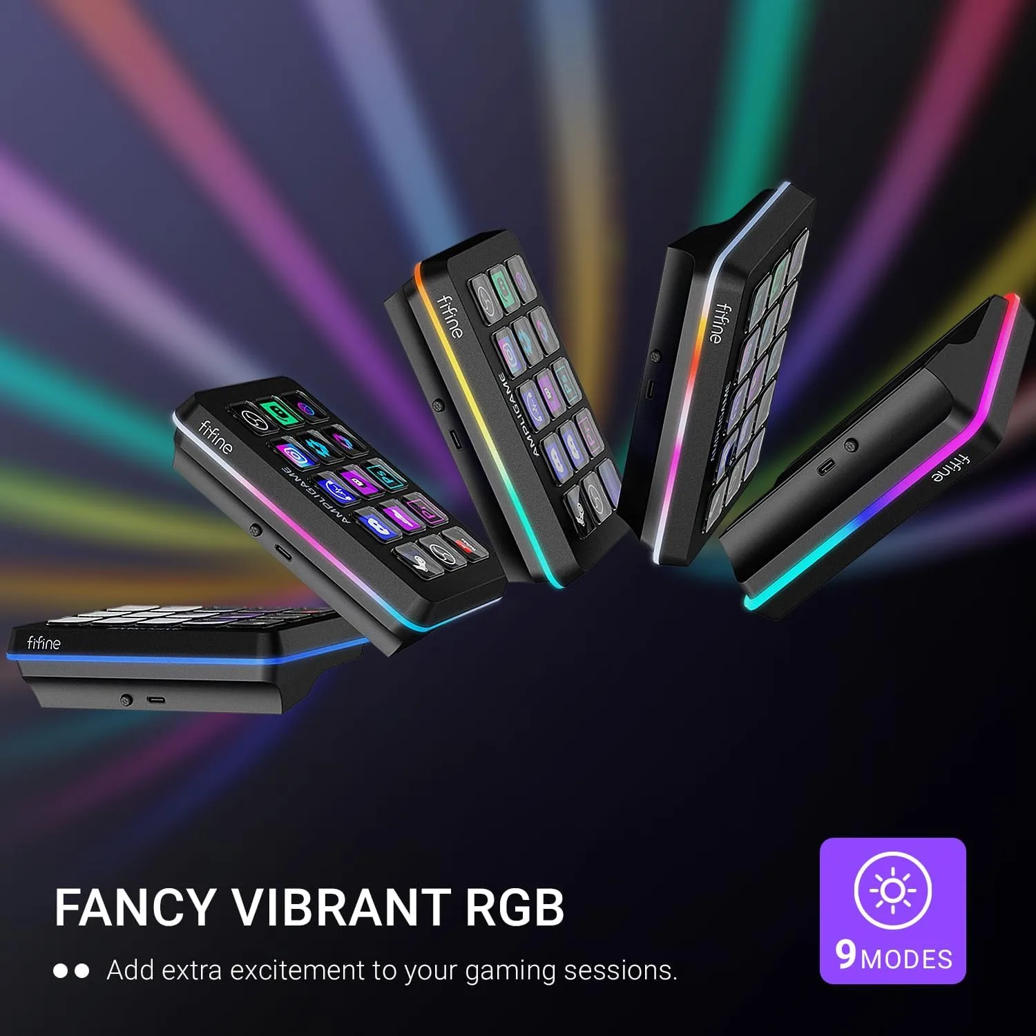 fifine D6 RGB Macro-Keyboard with 15 Programable Buttons for Multi-Tasking