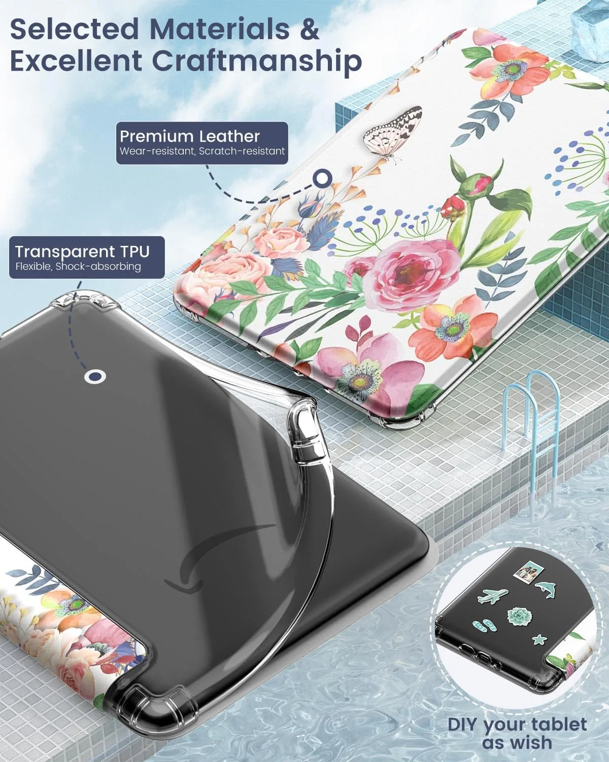 MoKo Case for Kindle Paperwhite 12th Gen & Colorsoft 2024,Fragrant Flowers