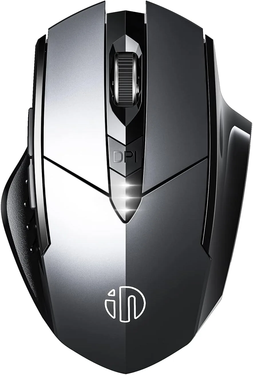 Mouse Bluetooth Inphic Tri-Mode con batería visible recargable