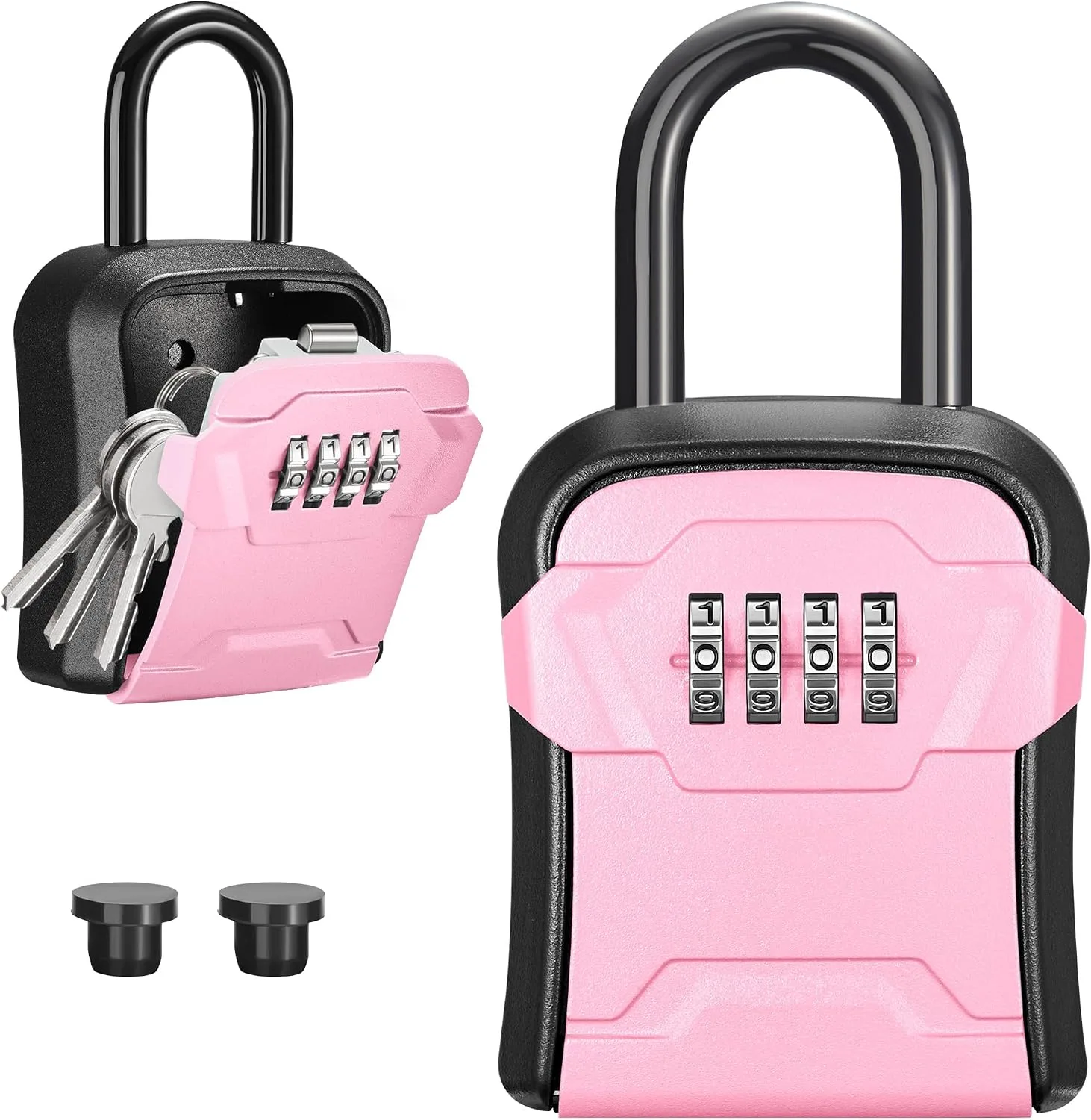 Puroma Key Lock Box for House Keys Combination Lockbox with Code, 1 Pink