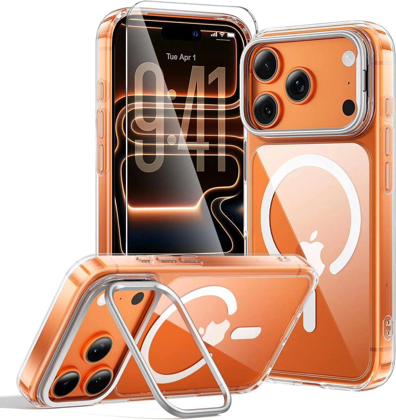 toushion 2 in 1 for iPhone 17 Pro Max Case Stand Clear