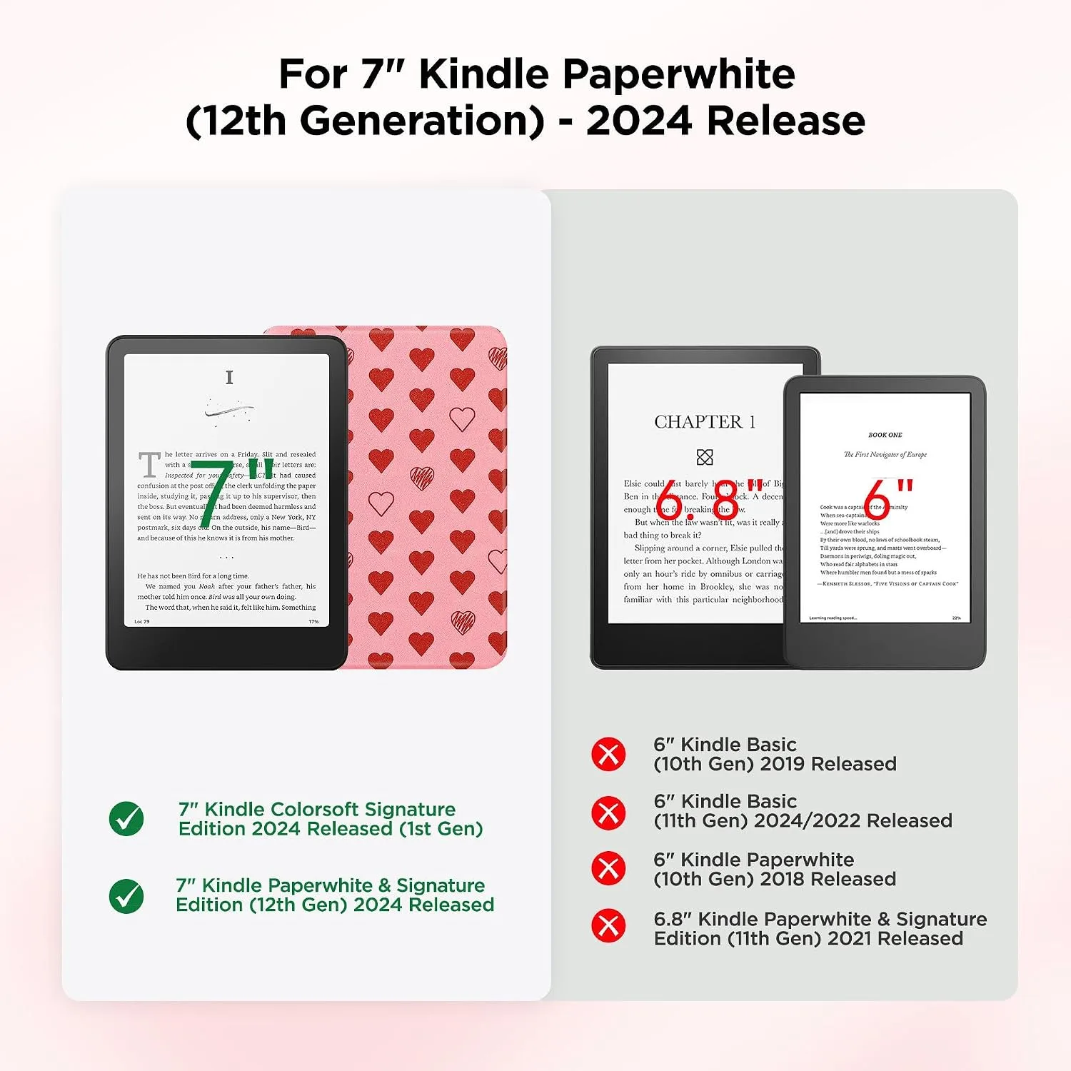 SESENSE Magnetic Case for 7'' Kindle Paperwhite 12th Gen 2024 & Colorsoft