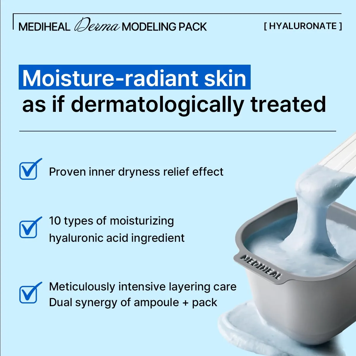 MEDIHEAL Hyaluronate Derma Modeling Pack (Pack of 2), Deep Hydration
