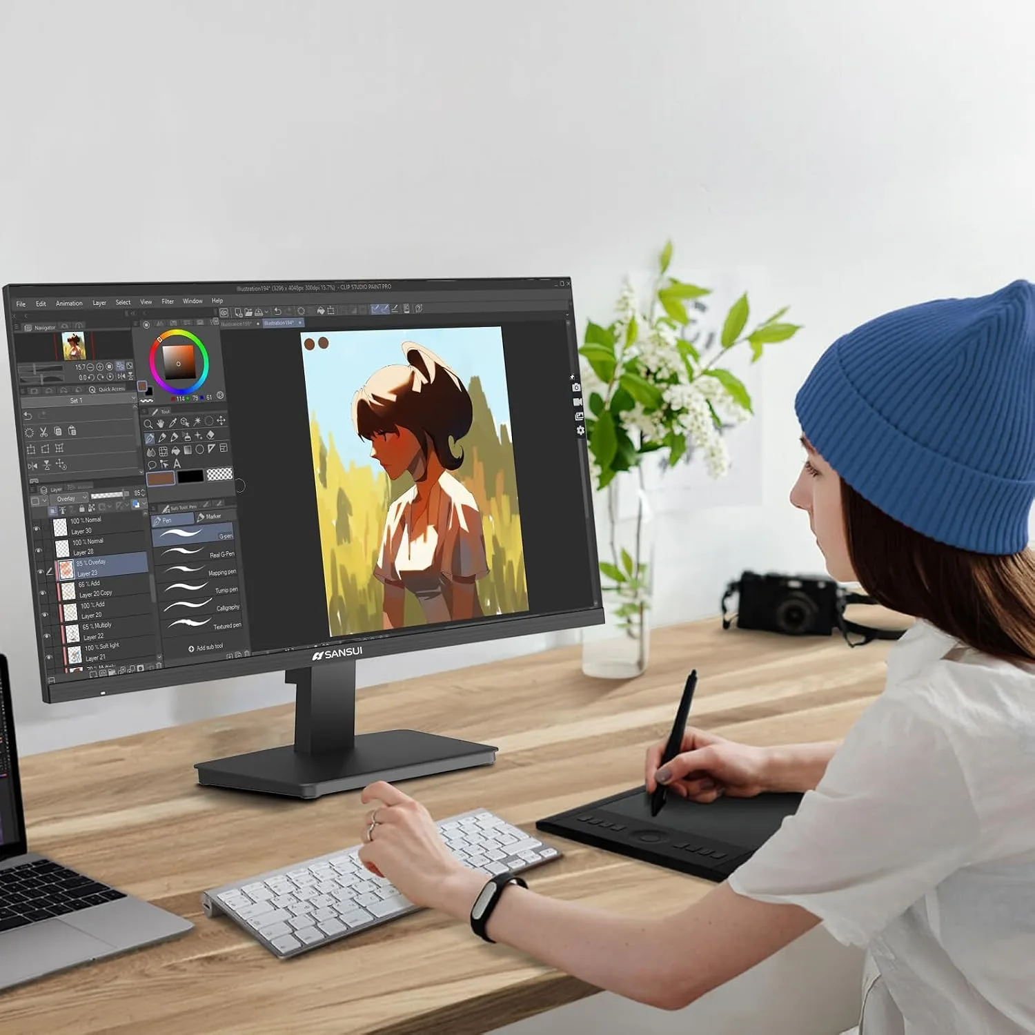 SANSUI Monitor 24 Inch 100Hz PC Computer Monitor, FHD for Home Office