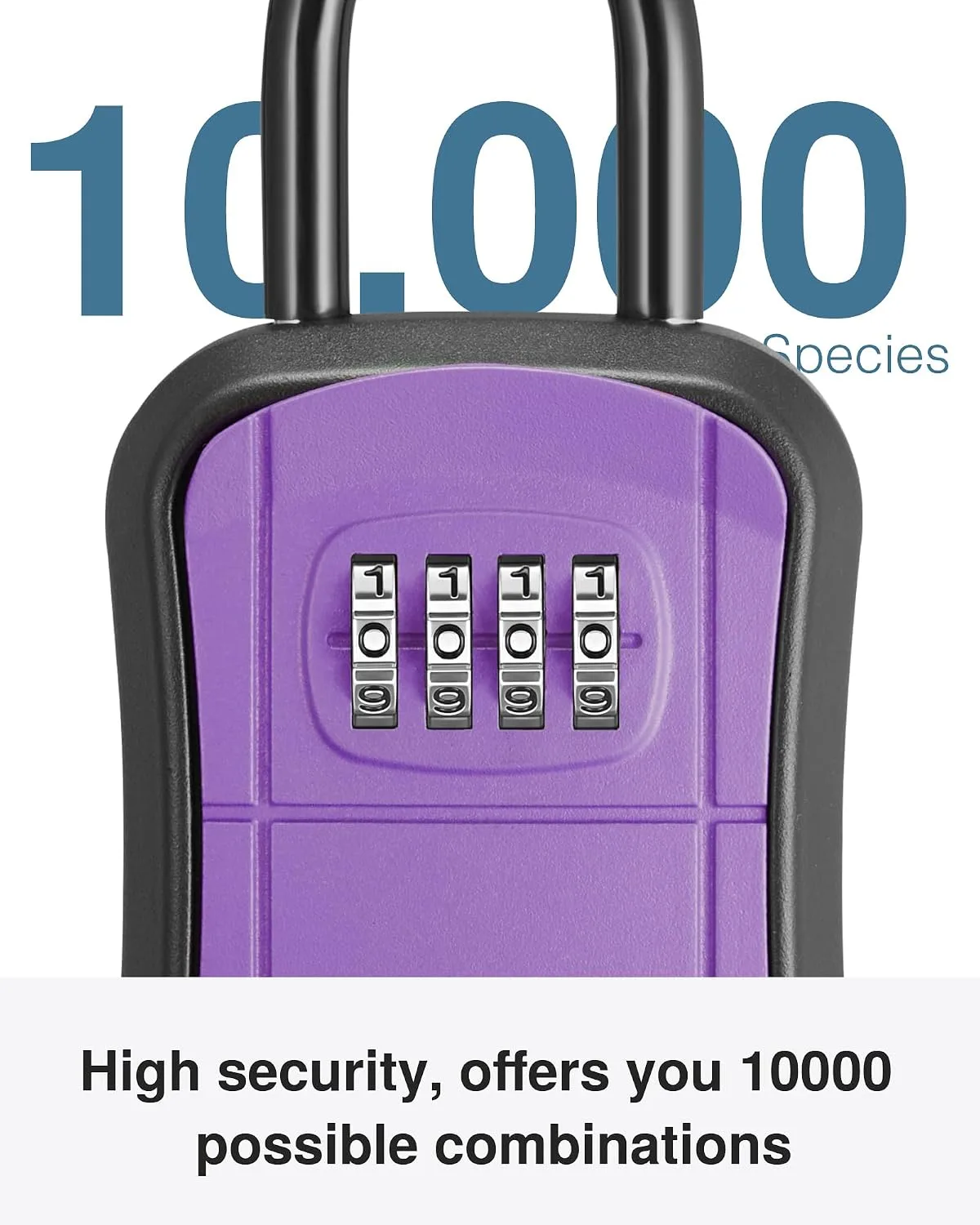Puroma Key Lock Box Outdoor 4 Digit Code Combination Lockbox House 1 Purple