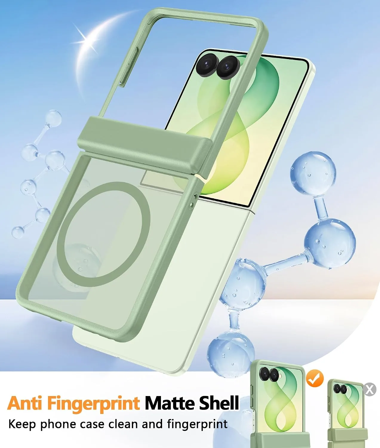 FNTCASE for Samsung Galaxy Z Flip 8 Case, Fit for Magsafe, Hinge Protection