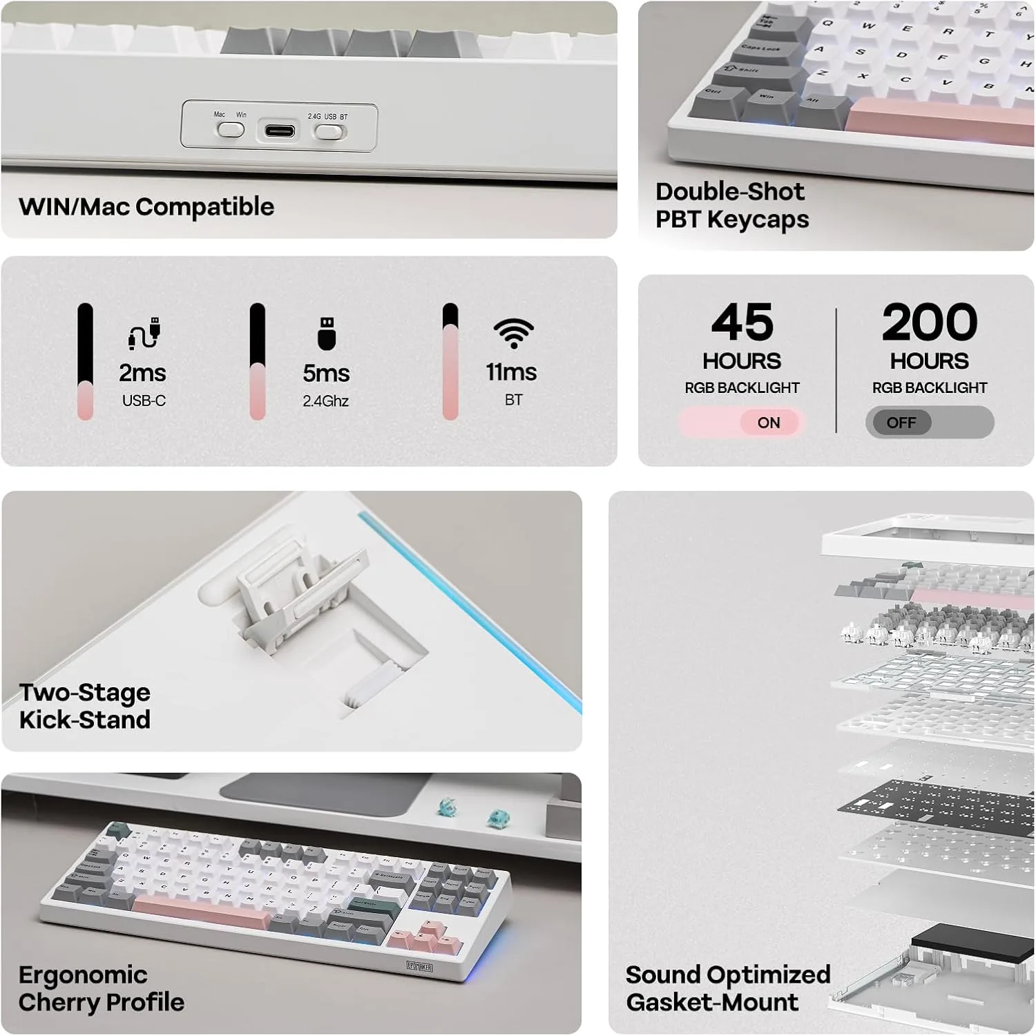 EPOMAKER TH87 Wireless Mechanical Keyboard with 10000mAh Battery