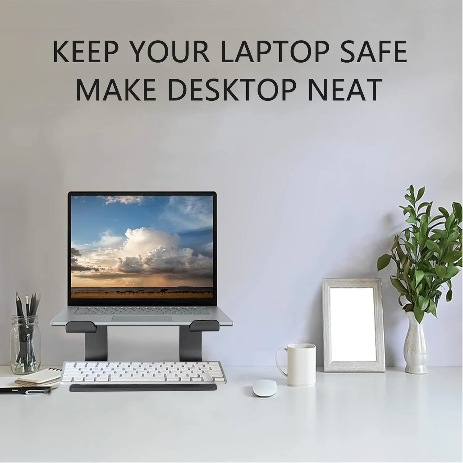 Urmust Laptop Stand for Desk, Black, Up to 15.6" Laptop