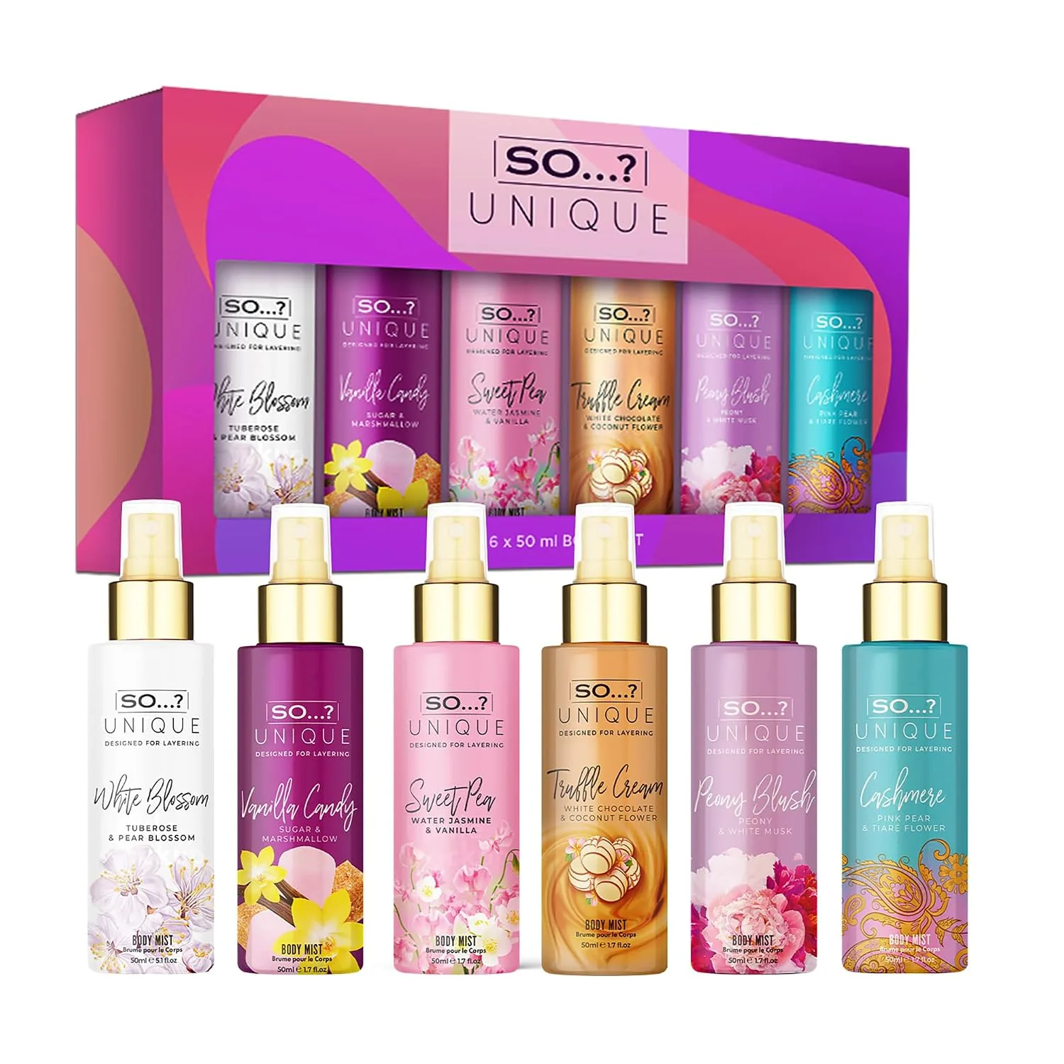 So...?…? Unique Body Mist Set, 6 pcs