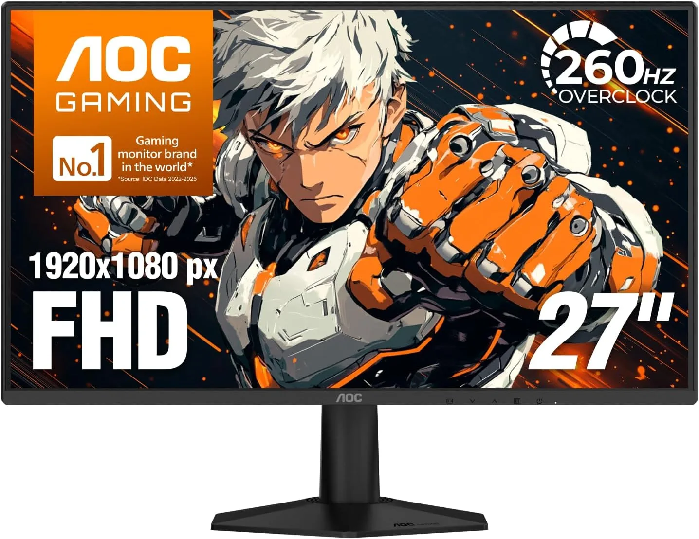 AOC 27" Gaming Monitor FHD 260Hz OC NVIDIA G-SYNC Compatible 27G51Z