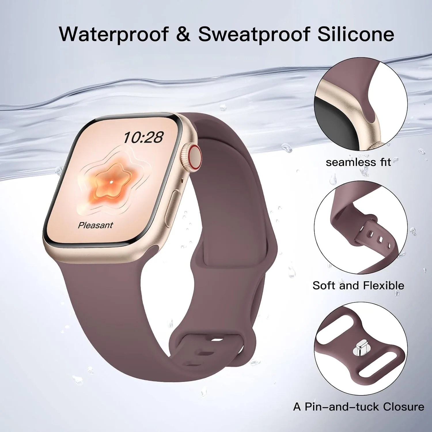 Sport Silicone Band Compatible with Apple Watch Bands for Women Men