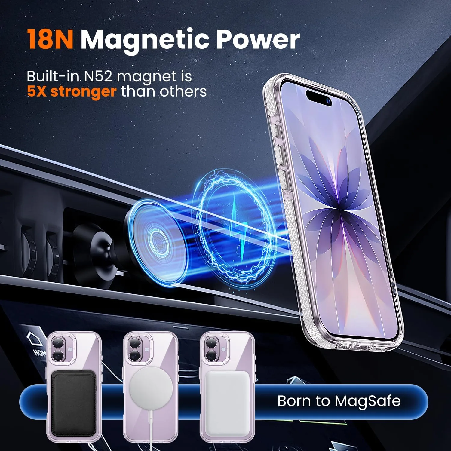 toushion 2 in 1 for iPhone 17 Case Clear Bumper