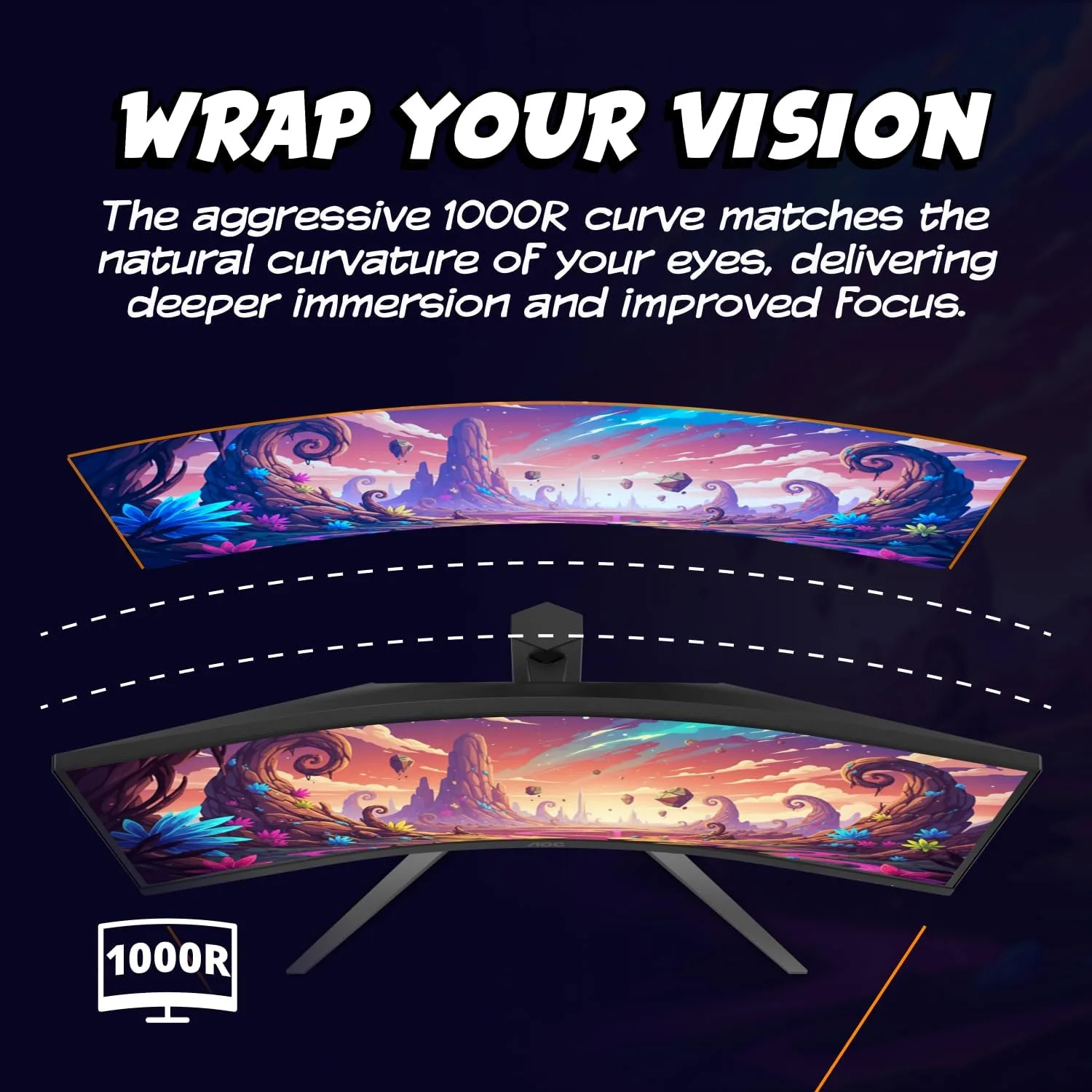 AOC 34" Curved Gaming Monitor UWQHD 240Hz VA AMD FreeSync Premium, CU34G4Z