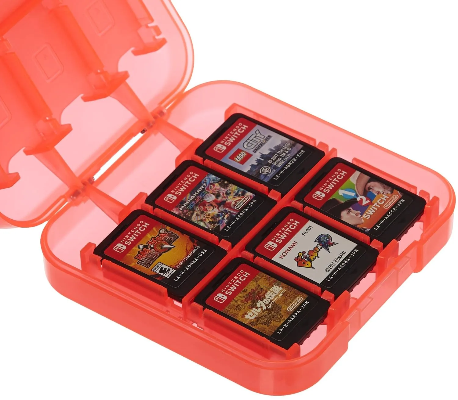 Amazon Basics Portable Game Storage Case for 24 Nintendo Switch Games, Game Card Slots, 3.4 x 3.4 x 1 Inches, Blue
