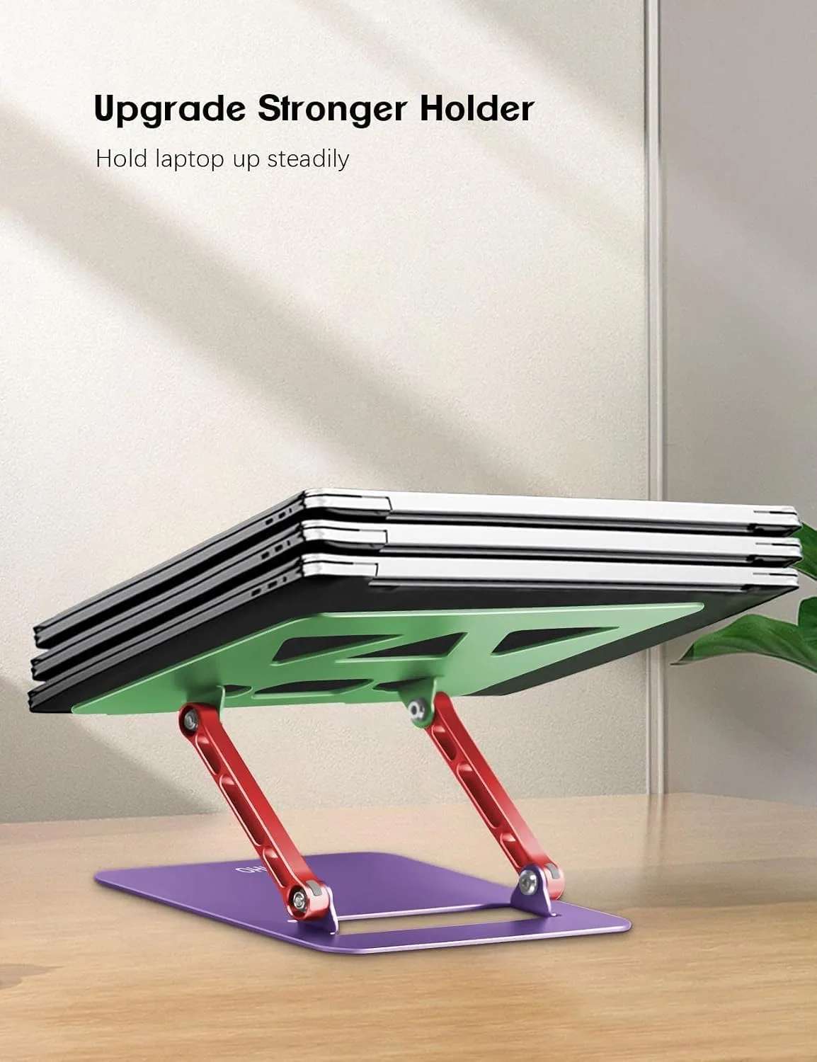 Aoviho Laptop Stand for Desk－Adjustable Laptop Stand Holder －Foldable Notebook Computer Stands for MacBook Air Pro HP Lenovo Dell Samsung Chromebook, 10-15.6 inch, Mixed Color