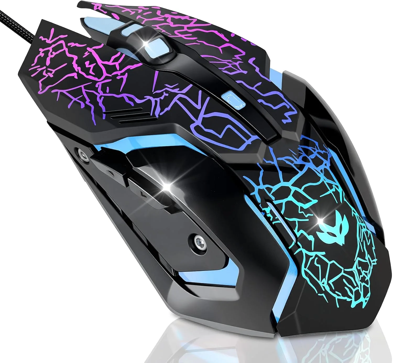 Mouse Gamer Lacolain USB con 6 botones y 4 niveles de DPI hasta 3600, negro