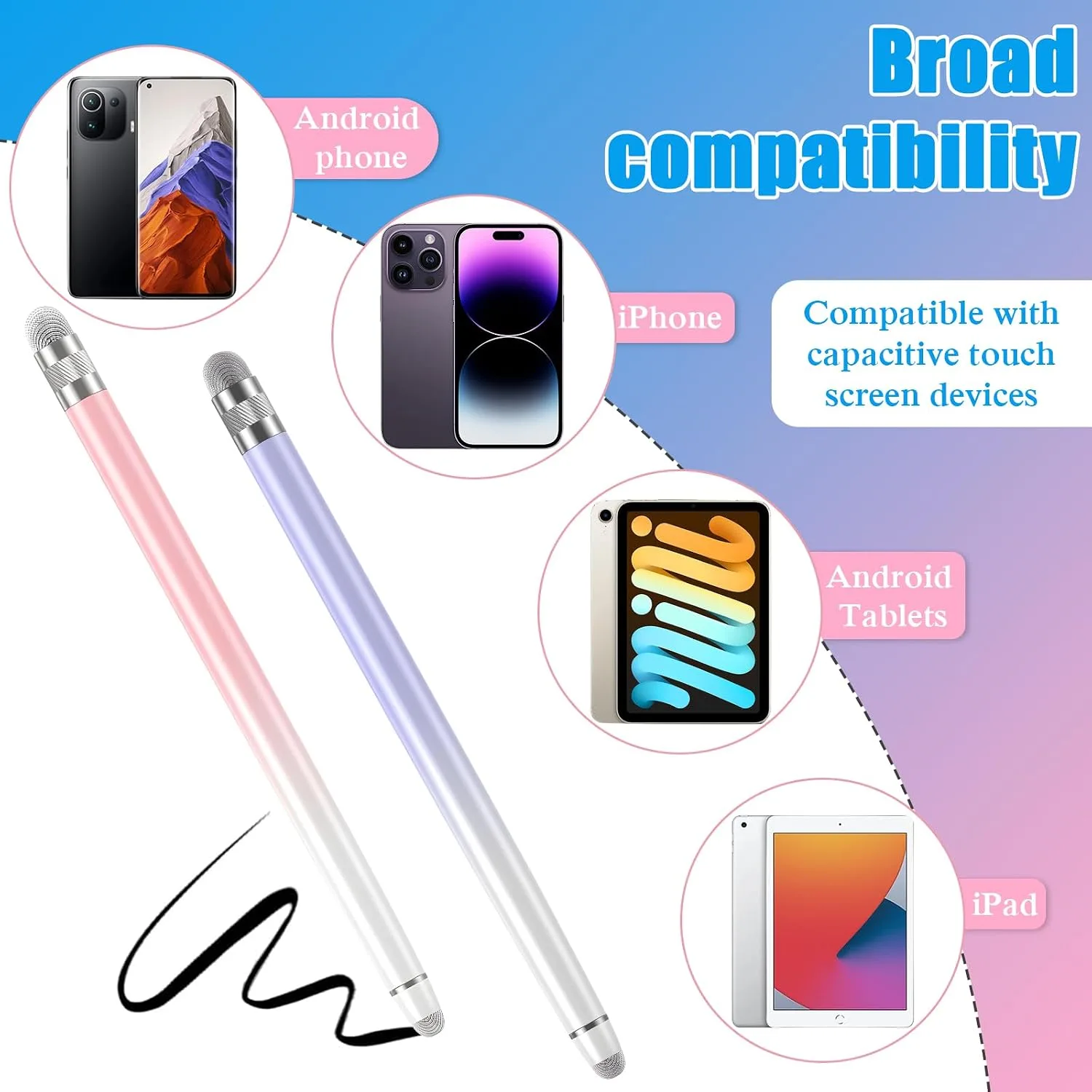 Bopomofo 2PCS Stylus Pen for Touchscreen,High Sensitivity & Precision
