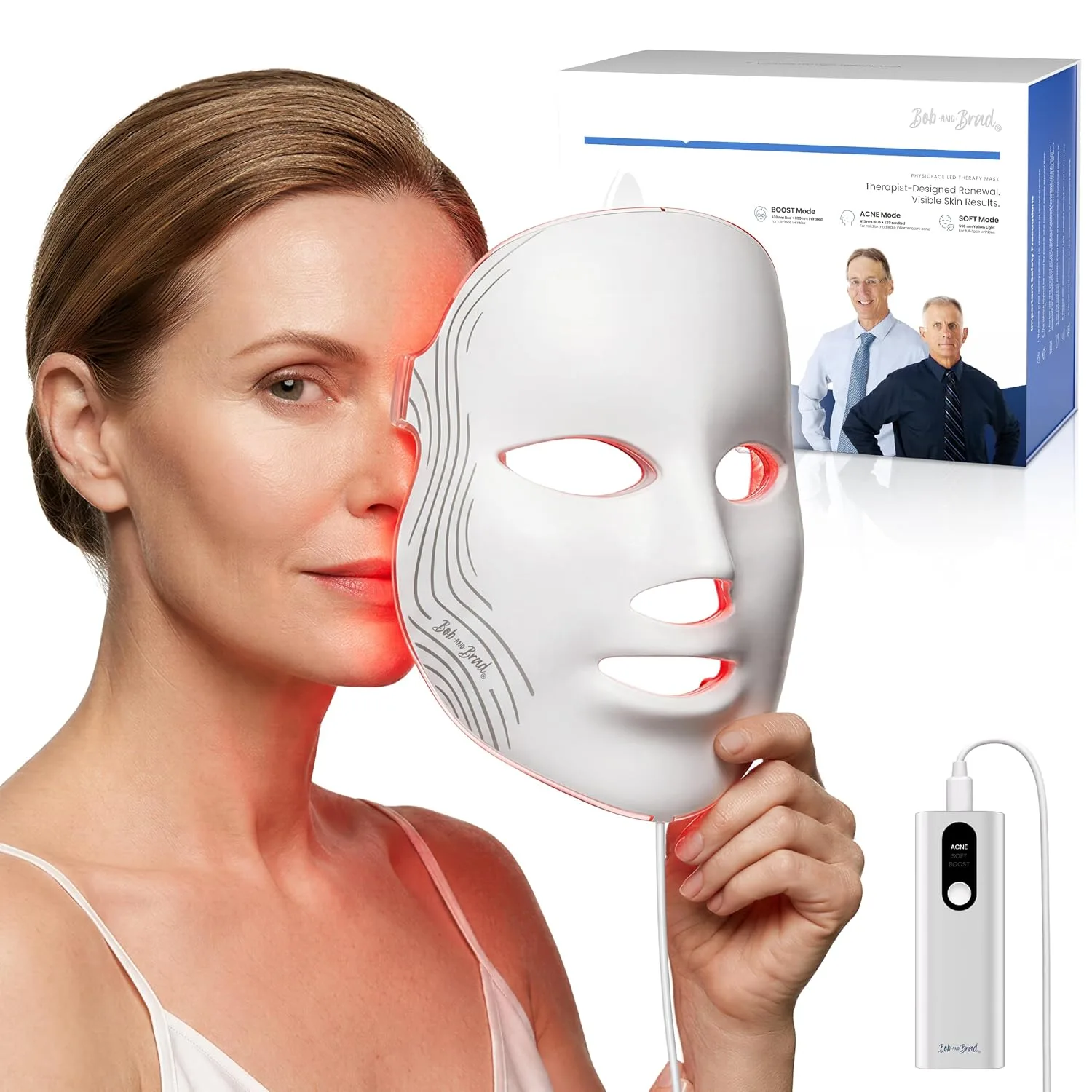BOB AND BRAD Red Light Therapy for Face, FDA-Cleared LED Face Mask 480 LEDs