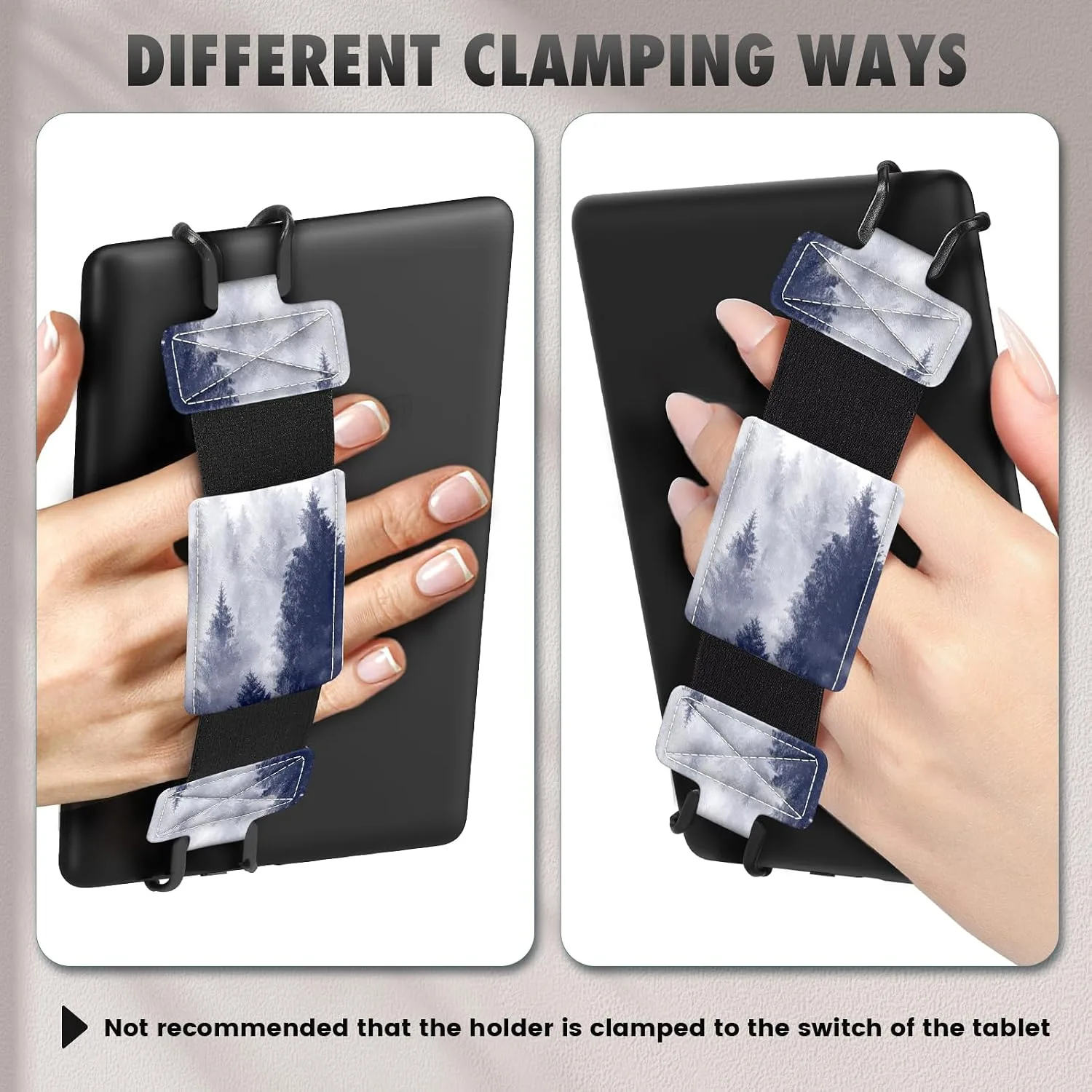 MoKo Soft Hand Strap for 6-8" Kindle eReaders Fire Tablet, Gray Forest